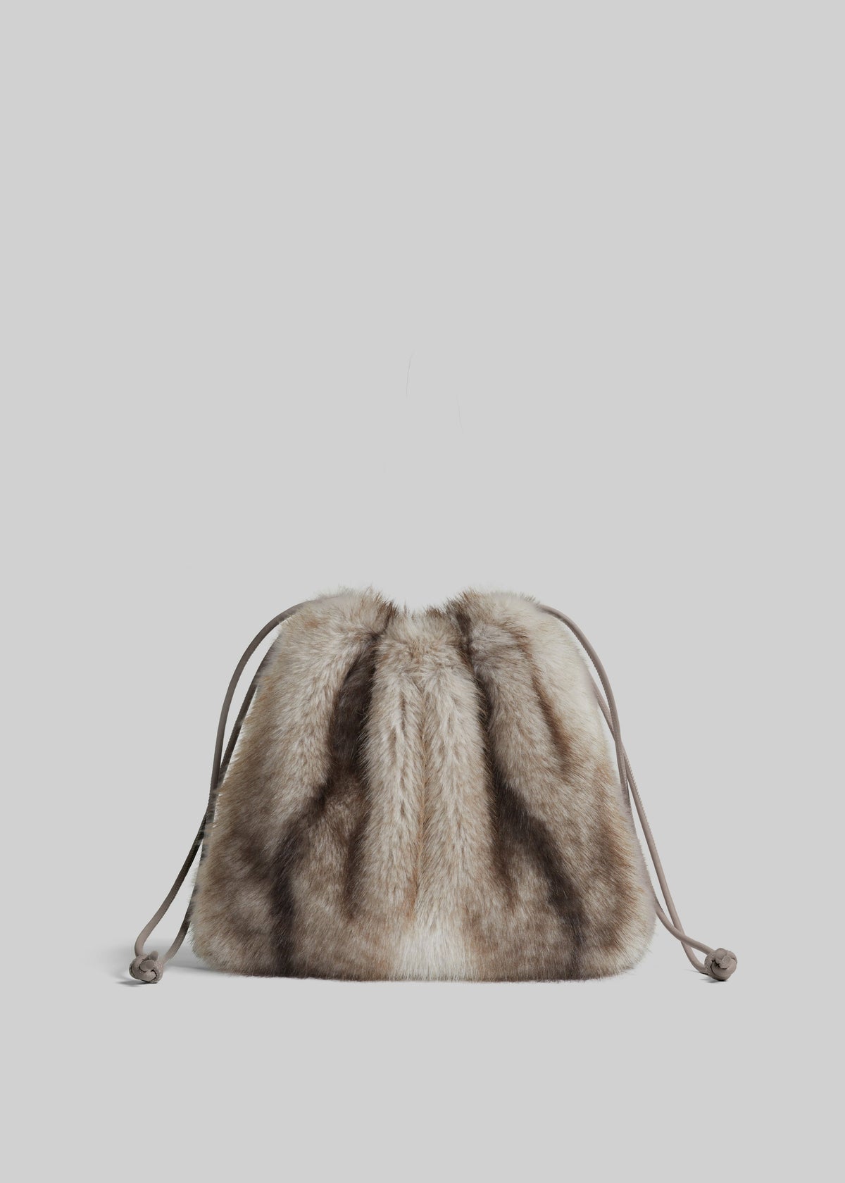 Morgan Faux Fur Small Pouch - Grey - 1