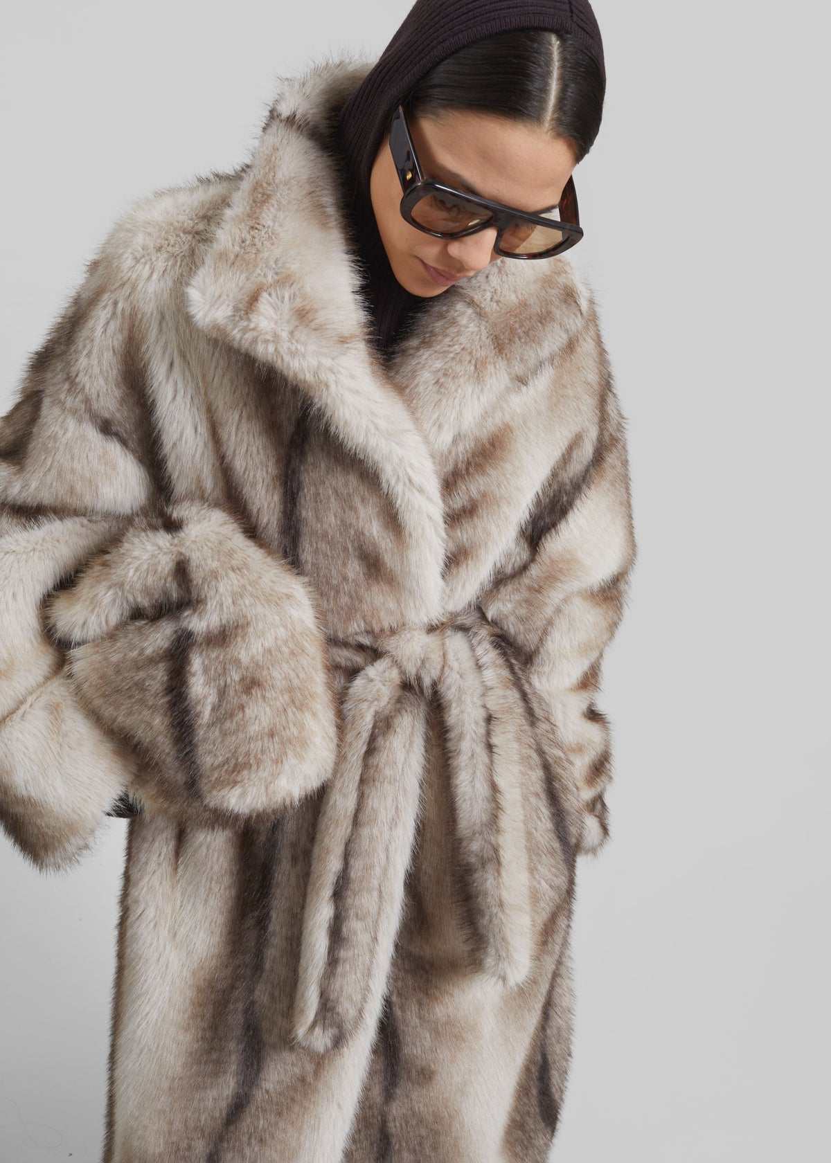 Morgan Faux Fur Small Pouch - Grey - 2