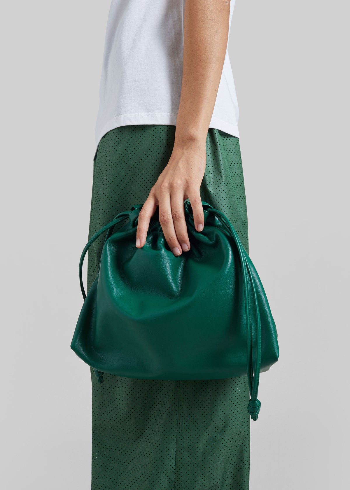 Morgan Faux Leather Small Pouch - Green