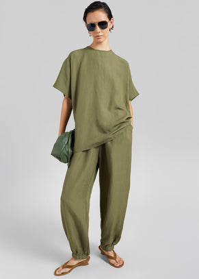 Morat Linen Balloon Pants - Olive
