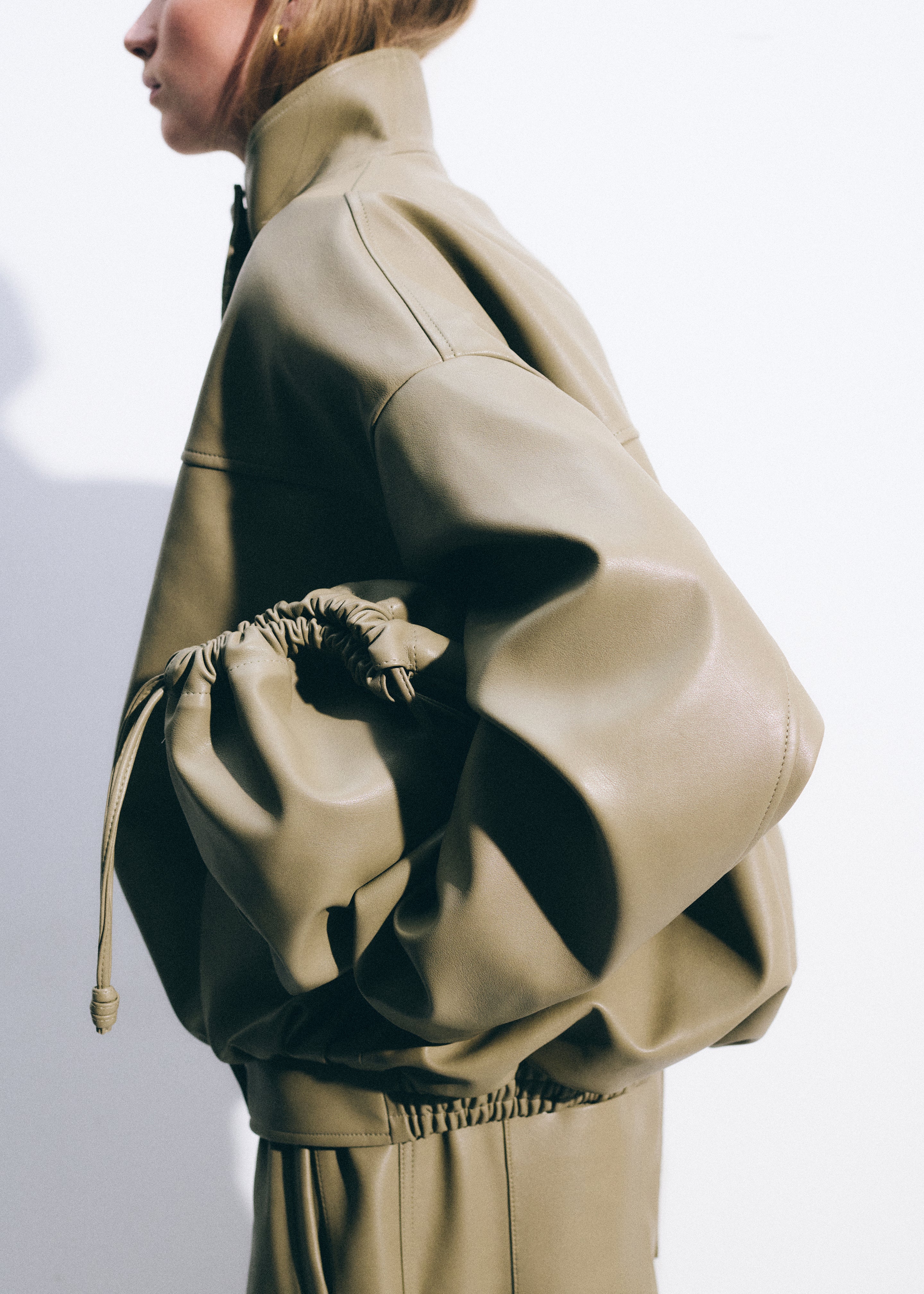 Morgan Faux Leather Small Pouch - Sage - 3