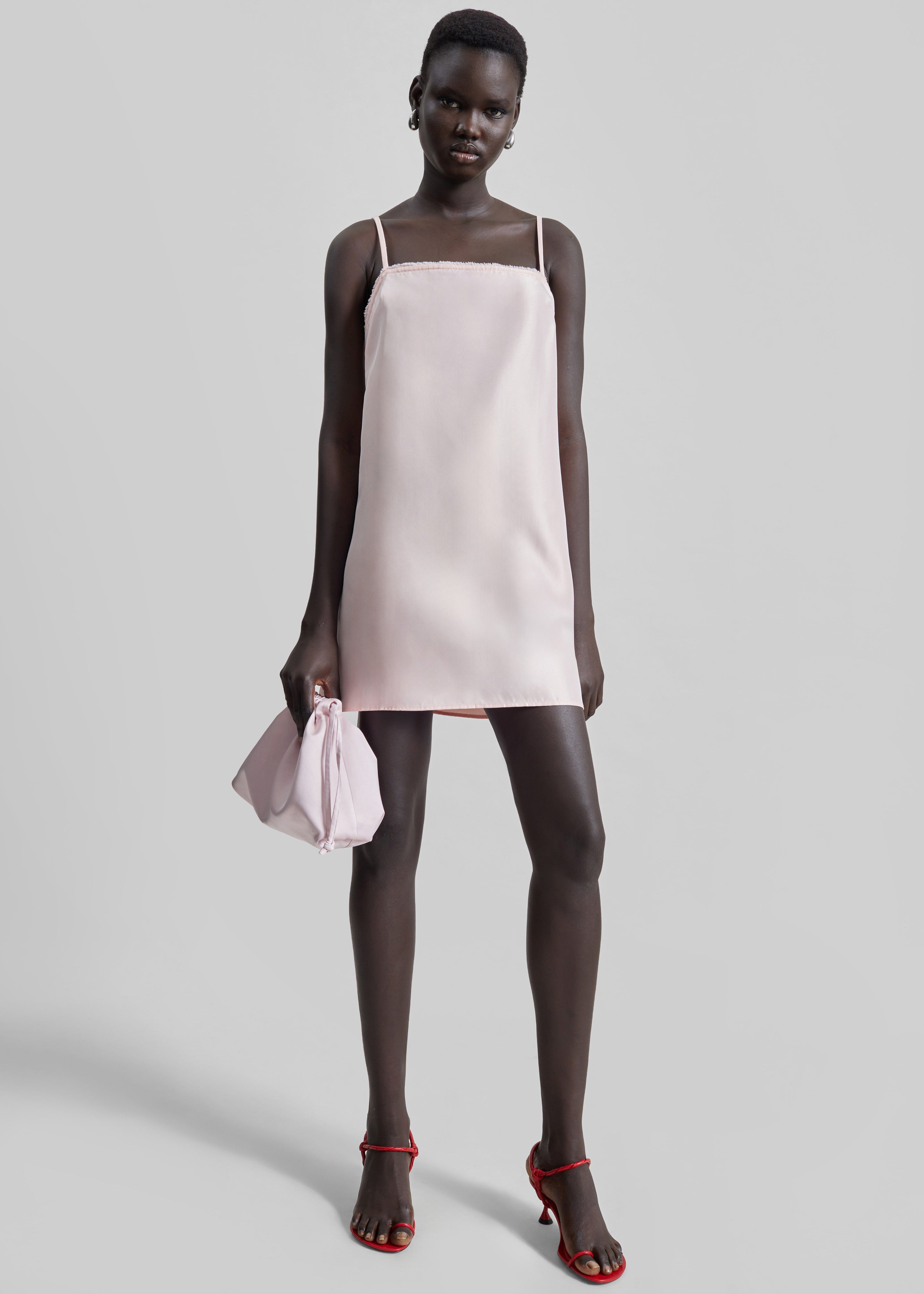 Morgan Satin Small Pouch - Faded Pink - 4