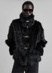 Moritz Faux Fur Buckle Jacket - Black