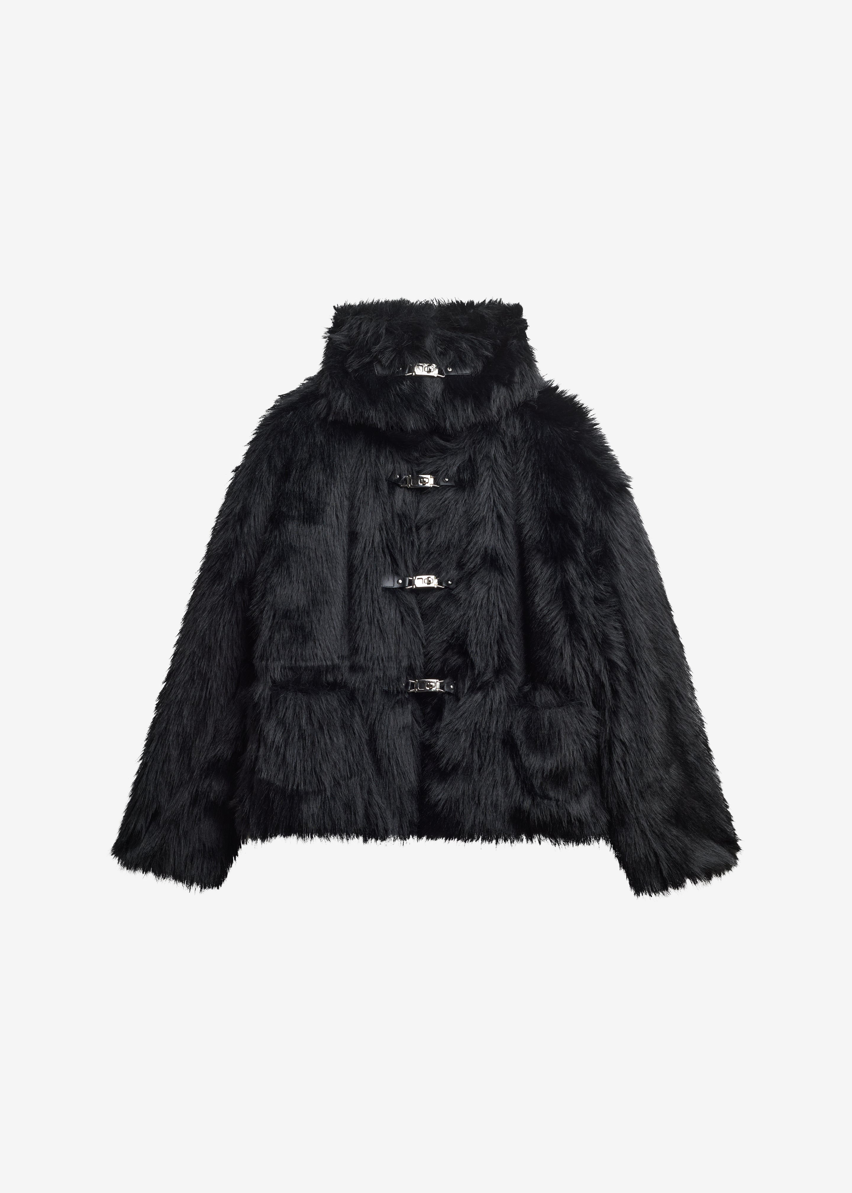 Moritz Faux Fur Buckle Jacket - Black – The Frankie Shop Europe