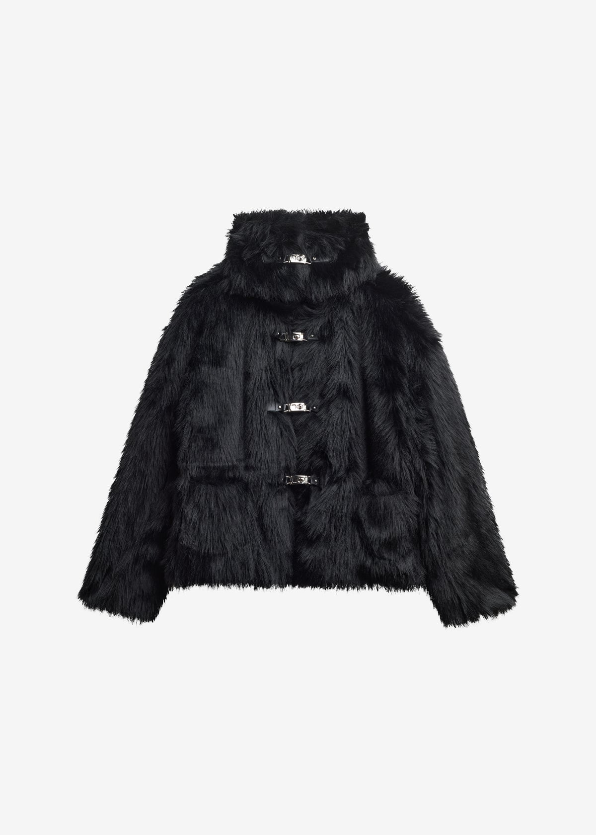 Moritz Faux Fur Buckle Jacket - Black - 9