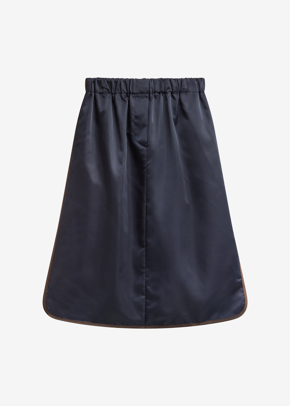 Munich Contrast Piping Midi Skirt - Navy - 9