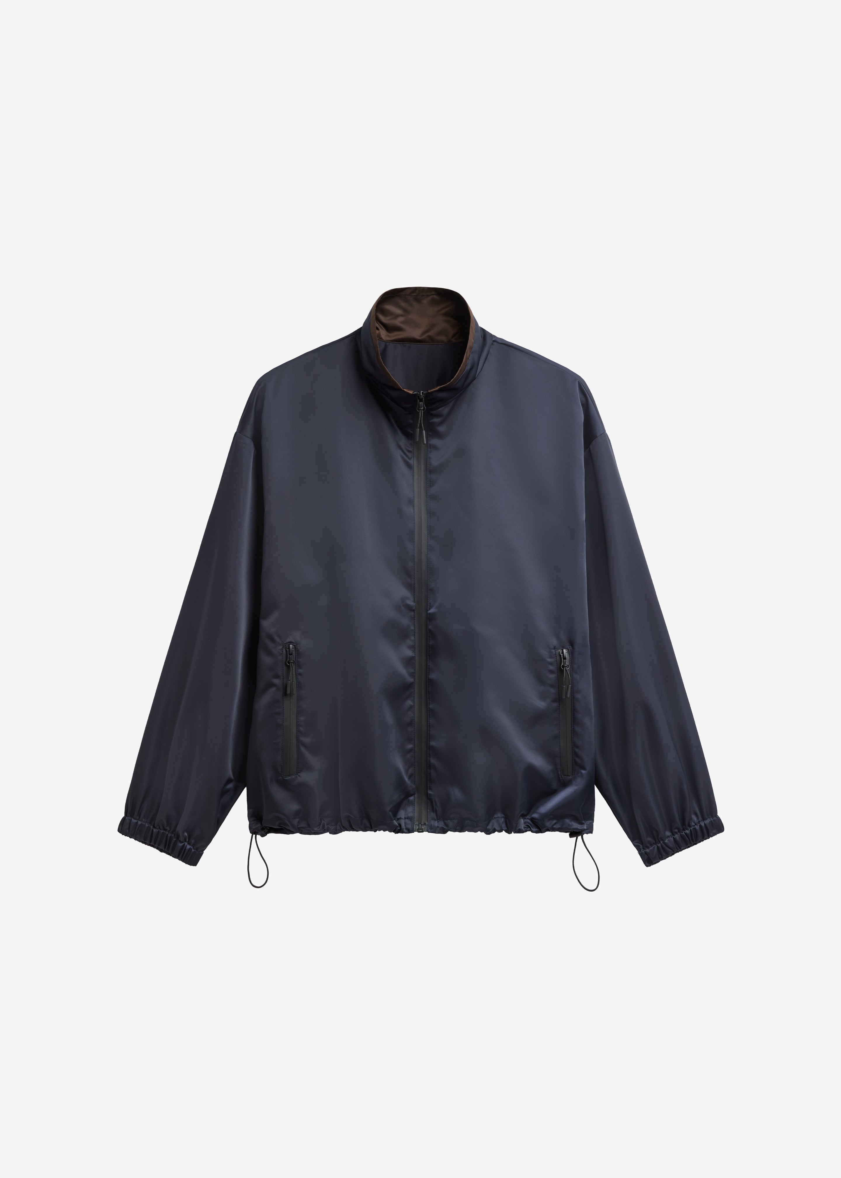 Munich Contrast Collar Zip-Up Jacket - Navy - 9