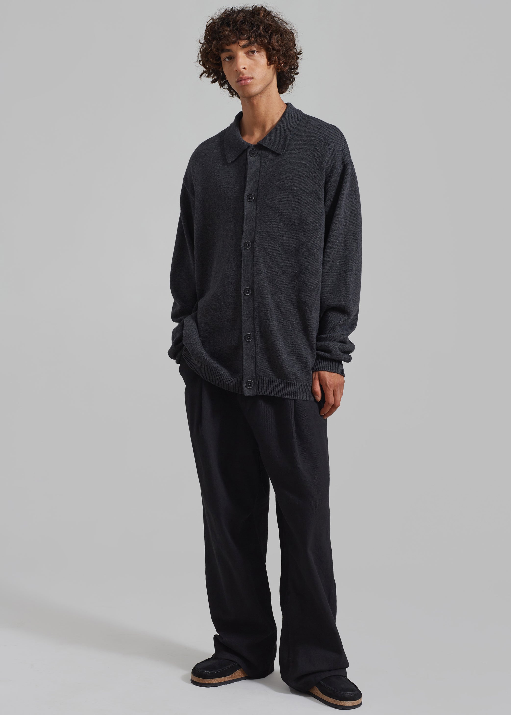 Shop the look image for Myles Cardigan - Charcoal