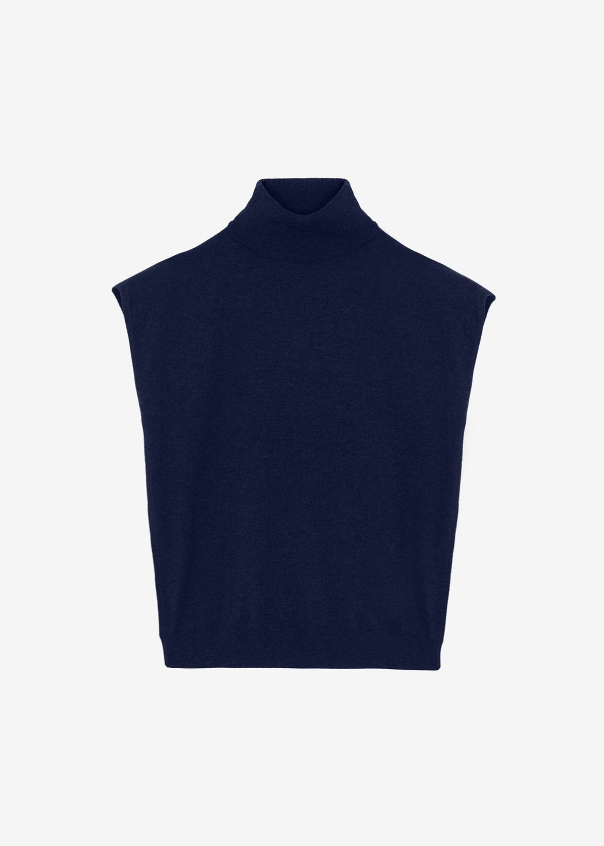 Nadia Thin Padded Sleeveless Turtleneck - Navy - 4