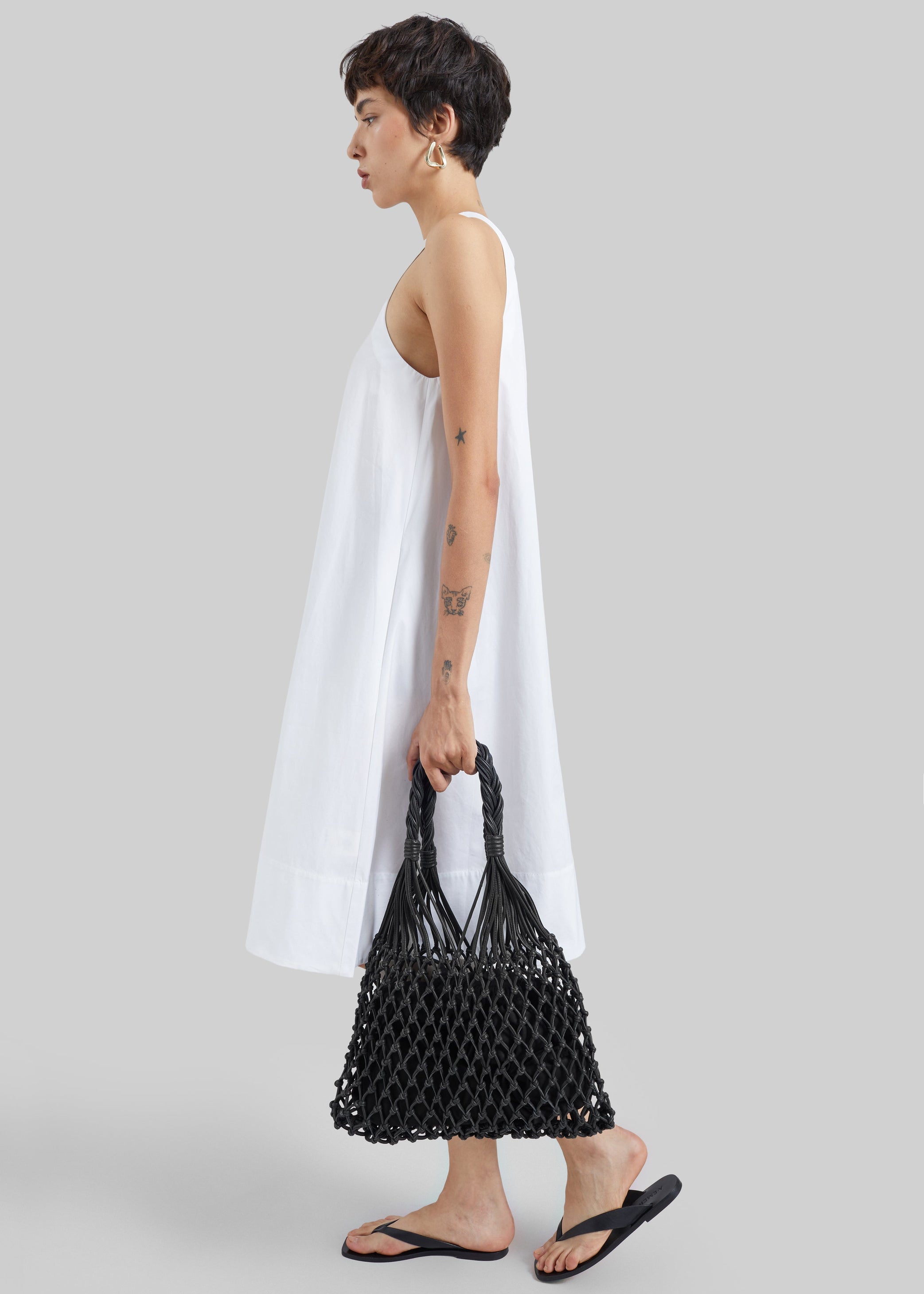 Shop the look image for Naia Leather Macrame Bag - Black