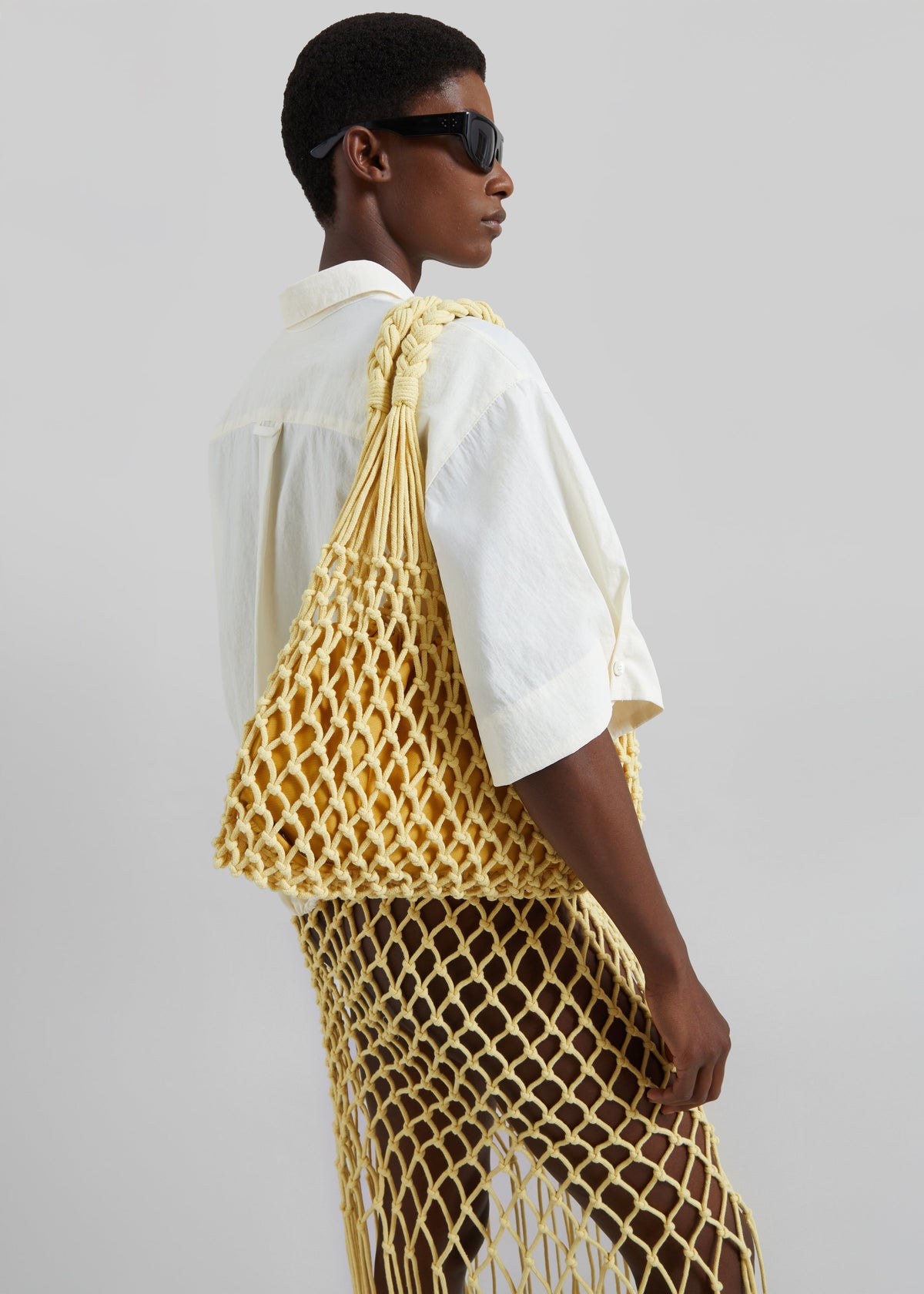 Naia Macrame Bag - Pale Yellow - 7