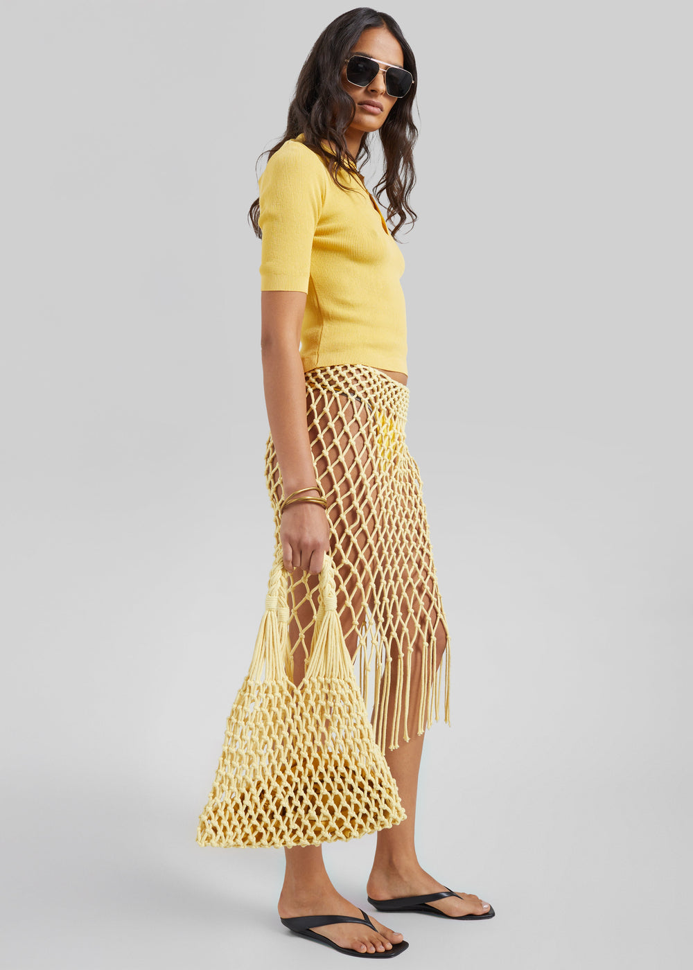 Naia Macrame Bag - Pale Yellow - 1