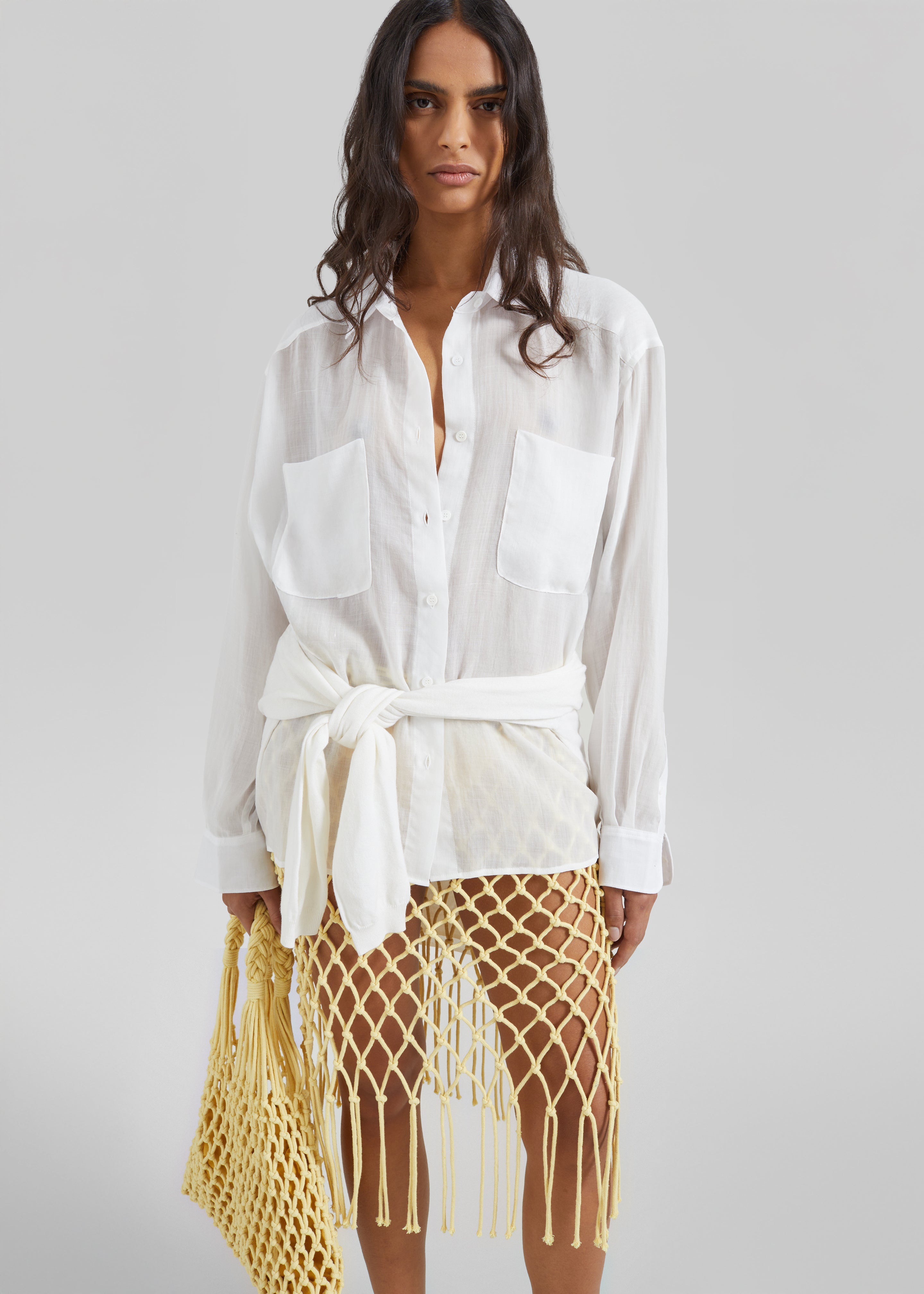 Naia Macrame Bag - Pale Yellow - 8