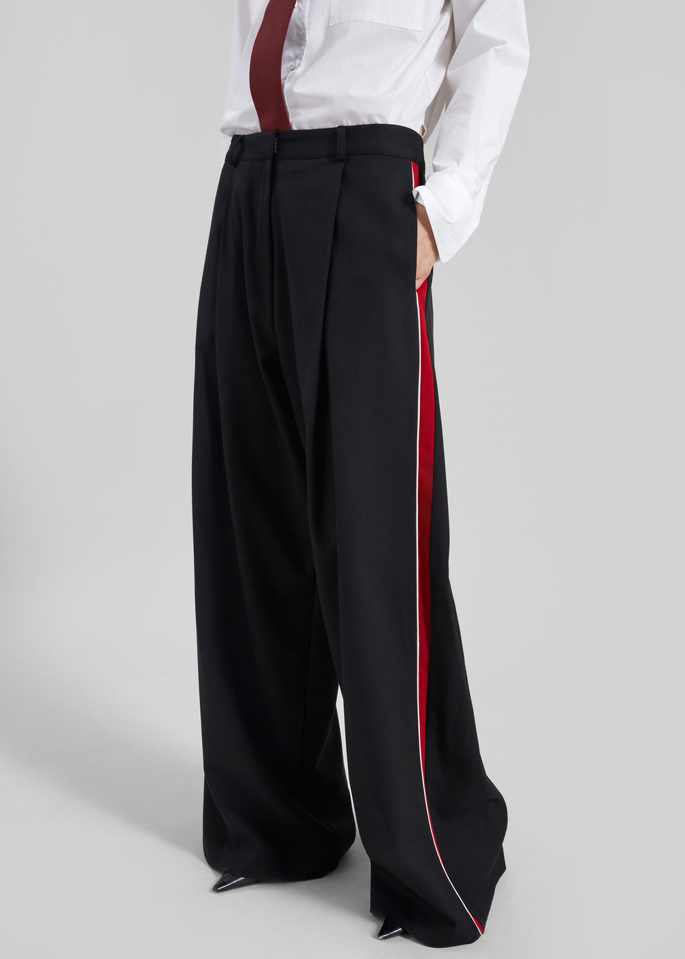 Nairn Contrast Stripe Pants - Black - 1