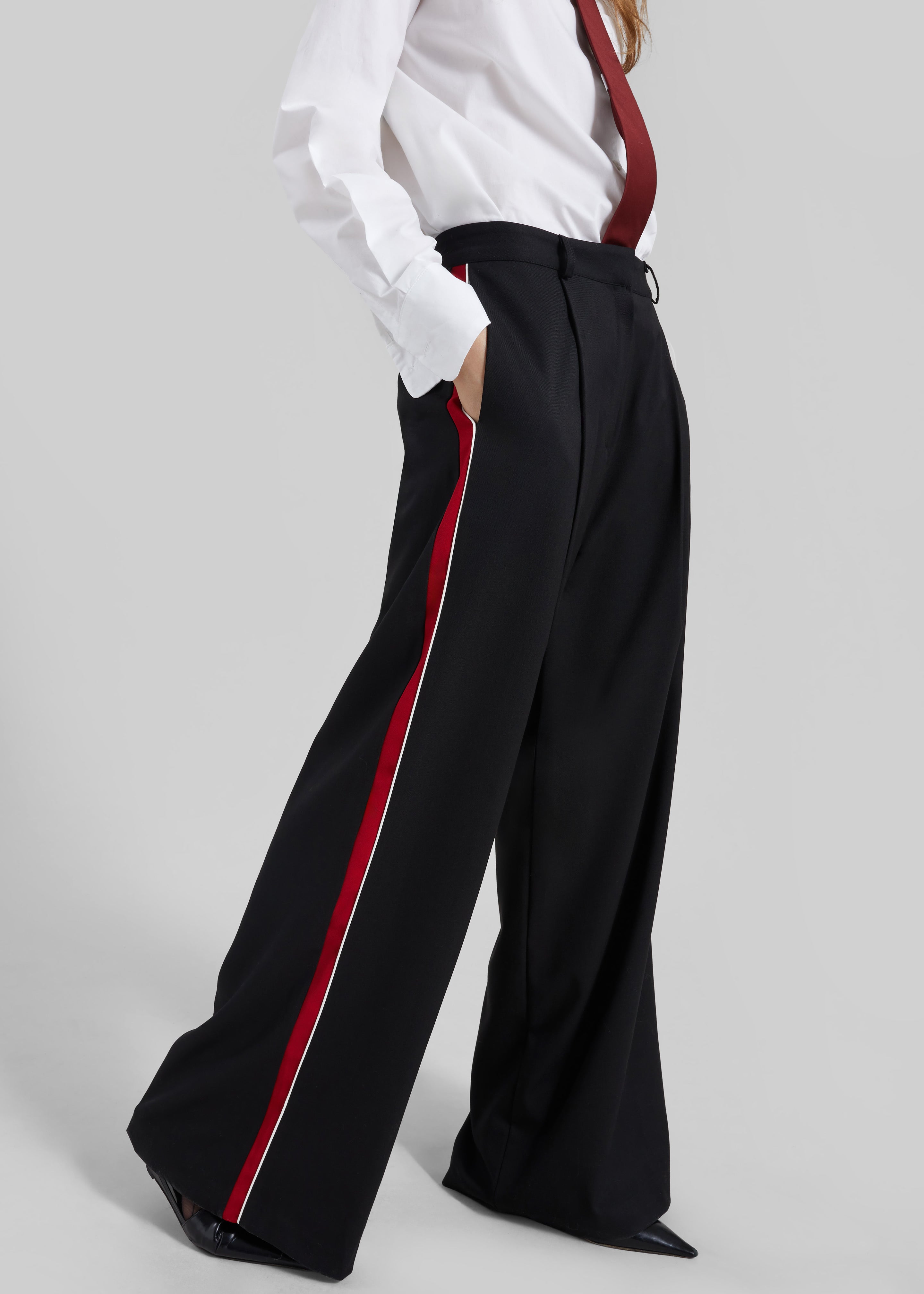 Nairn Contrast Stripe Pants - Black - 7