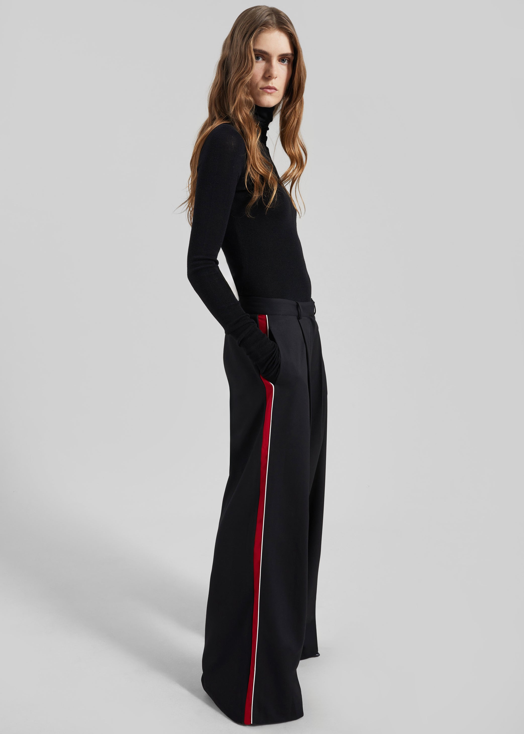 Shop the look image for Nairn Contrast Stripe Pants - Black