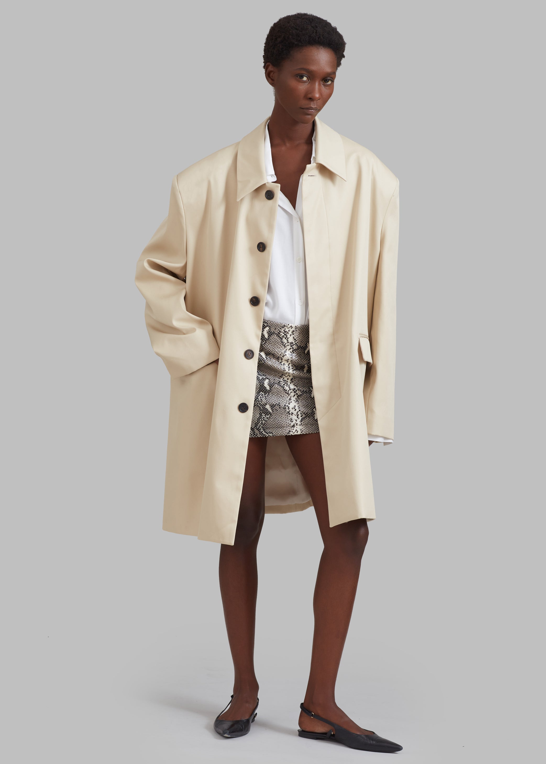 Shop the look image for Ghent Padded Shoulder Trench - Beige