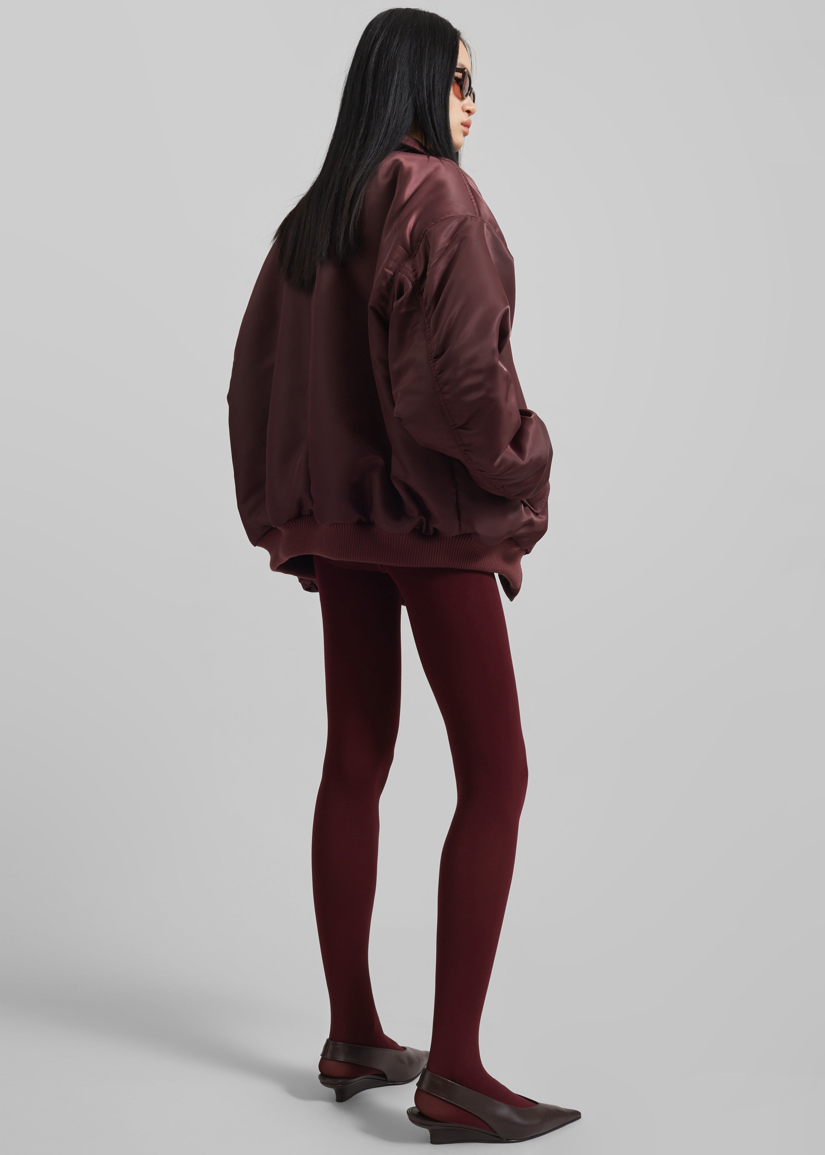 Nalden Padded Bomber Jacket - Burgundy - 7