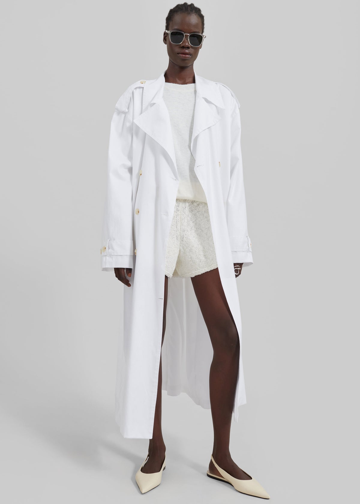 Nara Trench Coat - White - 4