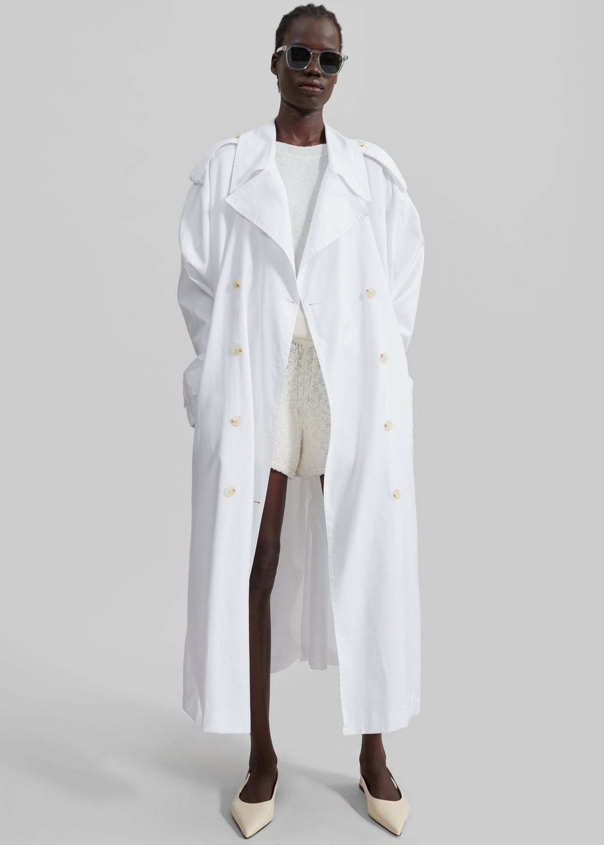 Nara Trench Coat - White - 2