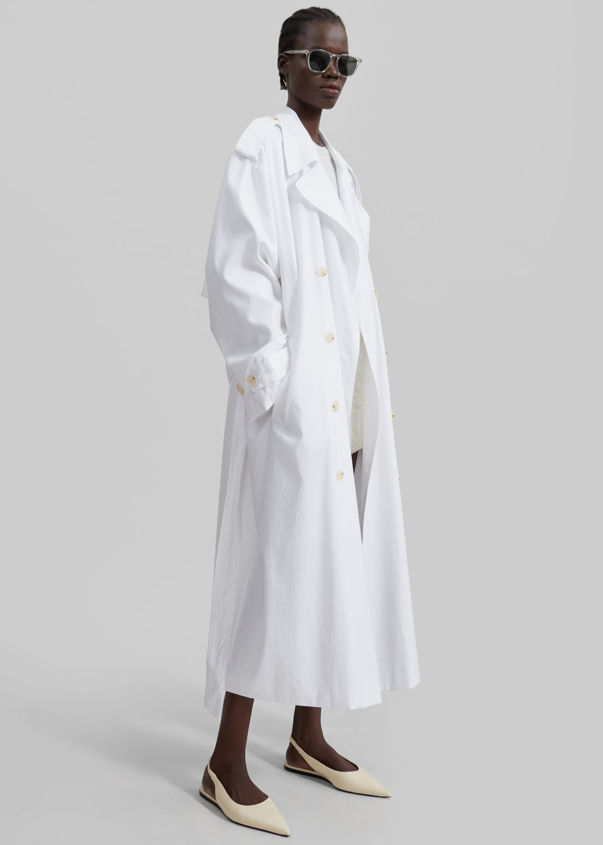 Nara Trench Coat - White - 7