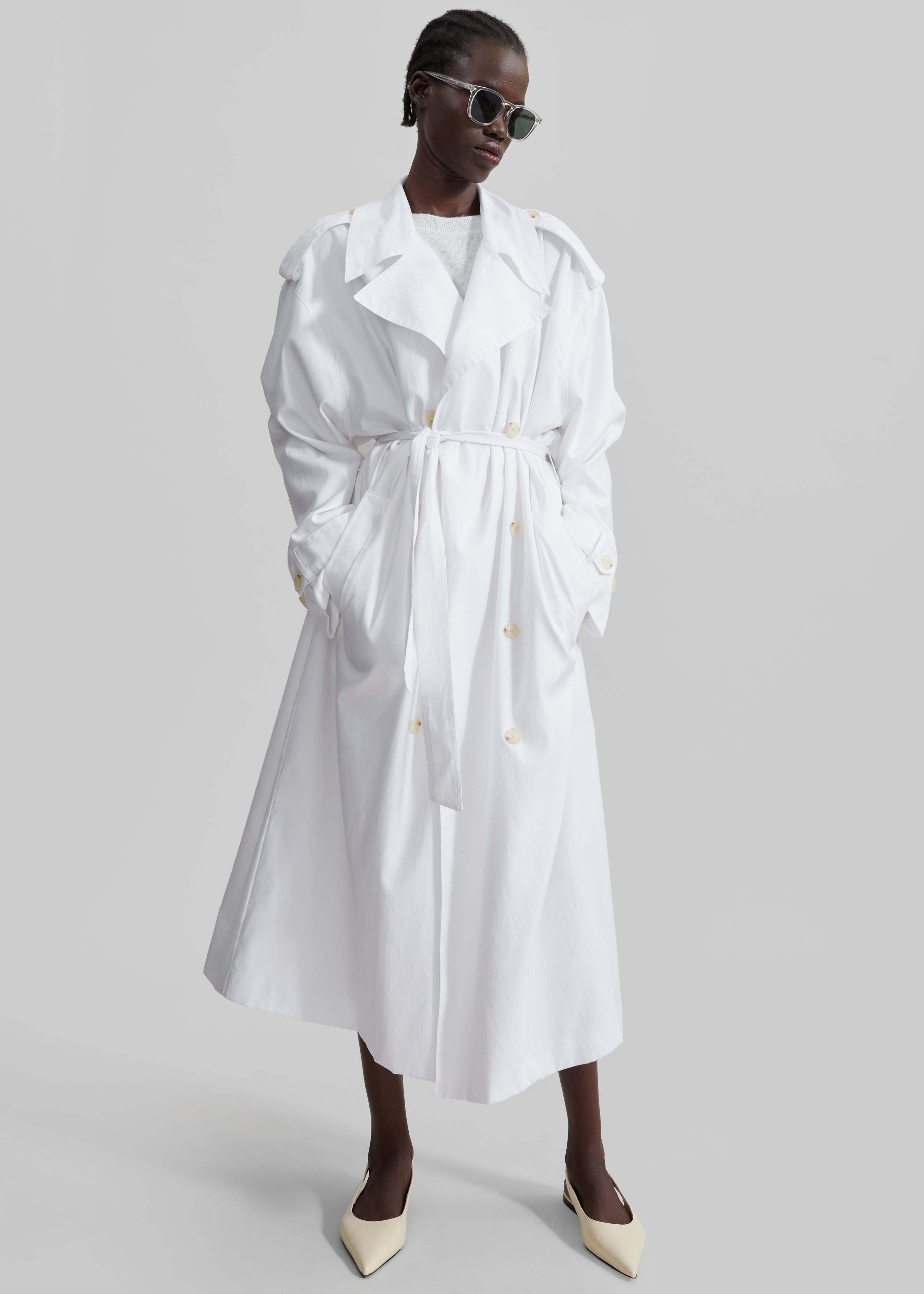 Nara Trench Coat - White - 1