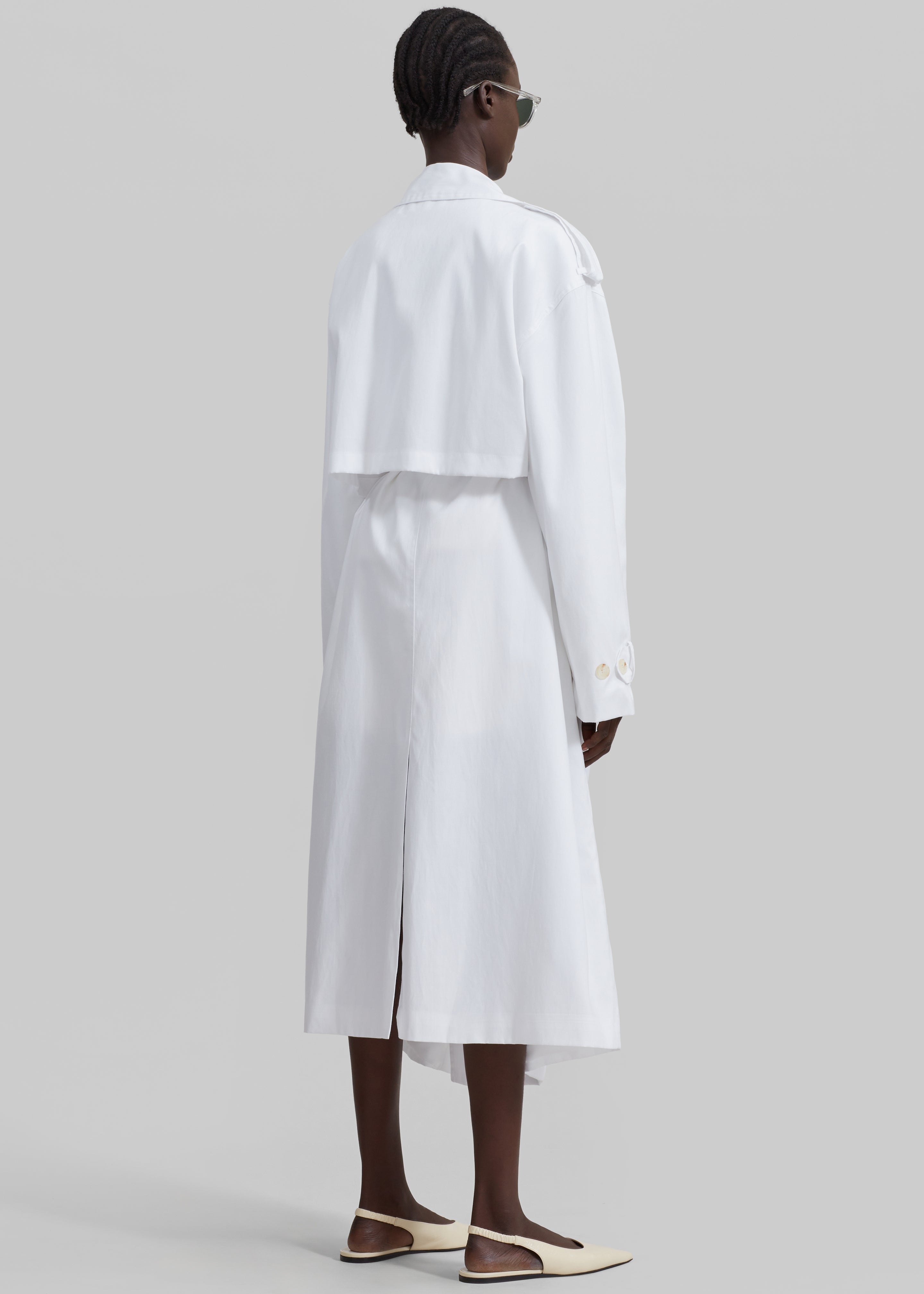 Nara Trench Coat - White - 8