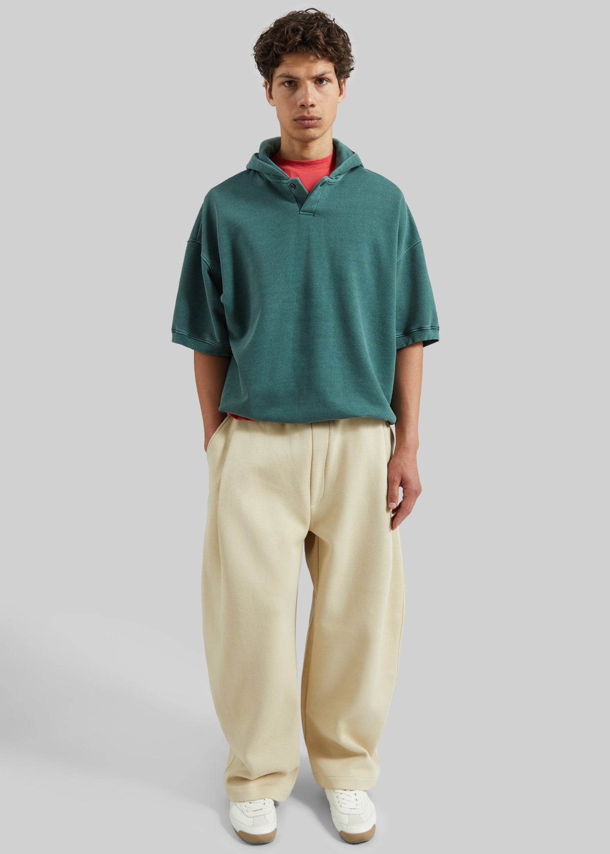 Nas Barrel Leg Sweatpants - Beige - 4