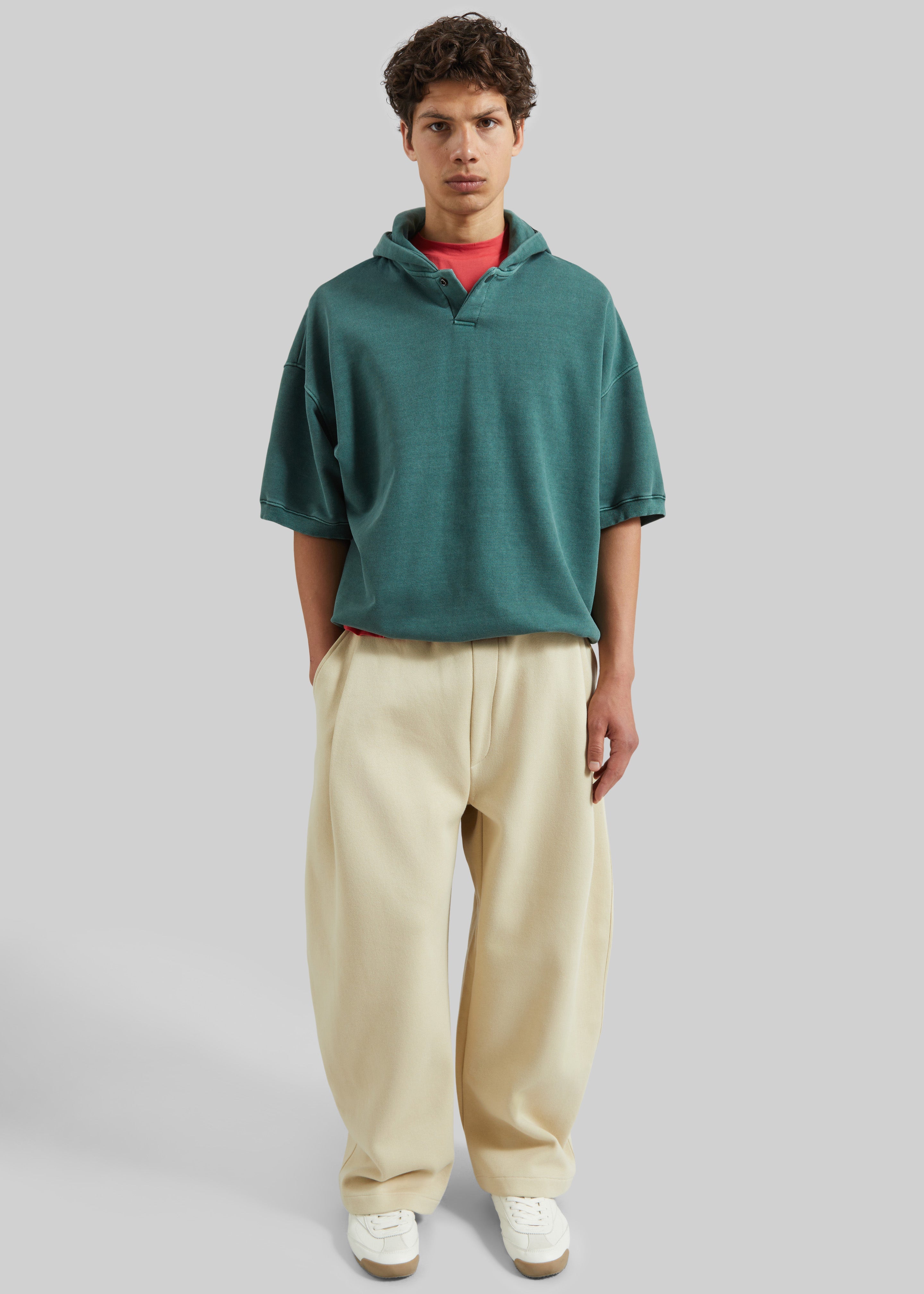 Nas Barrel Leg Sweatpants - Beige - 4