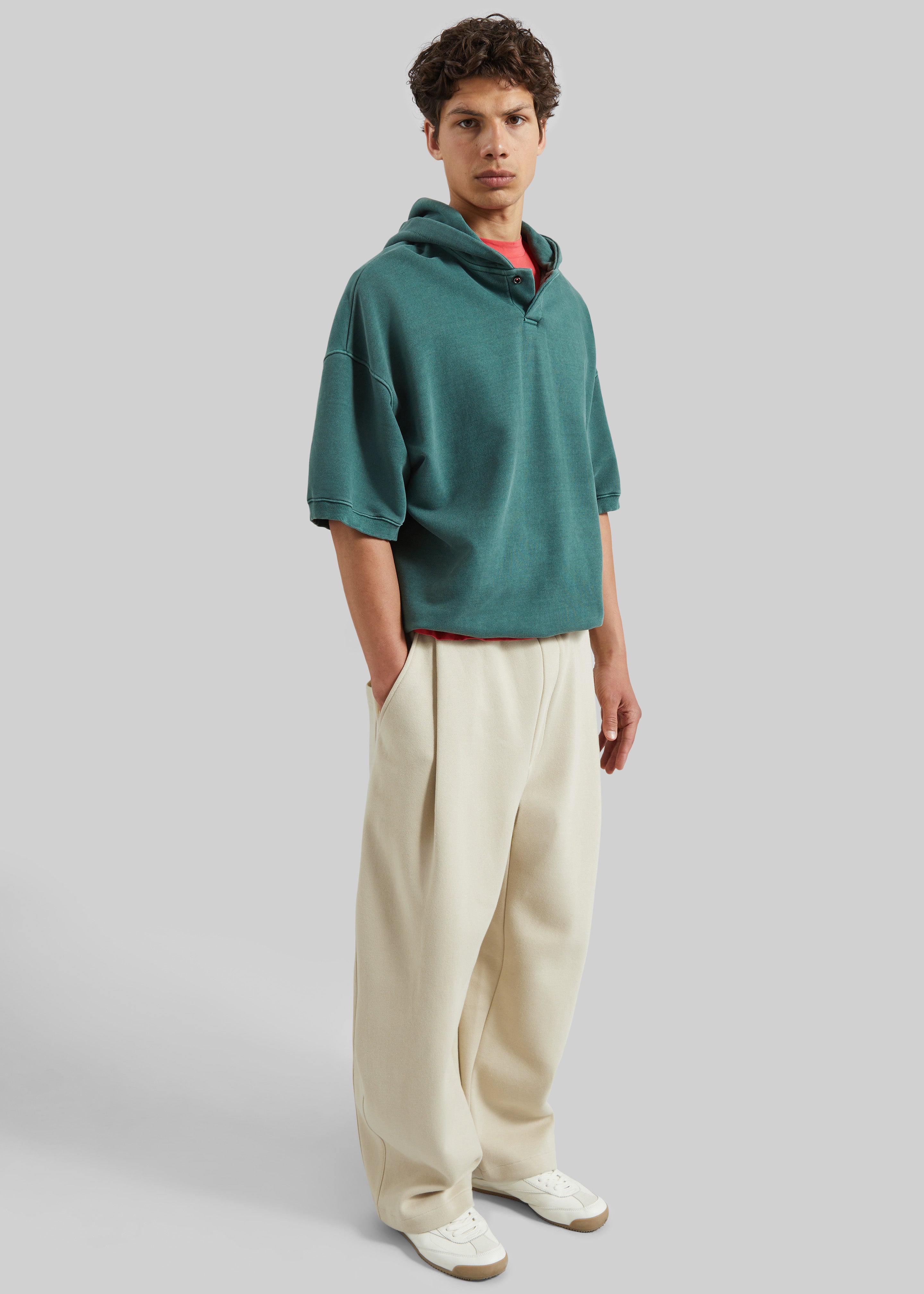 Nas Barrel Leg Sweatpants - Beige - 4