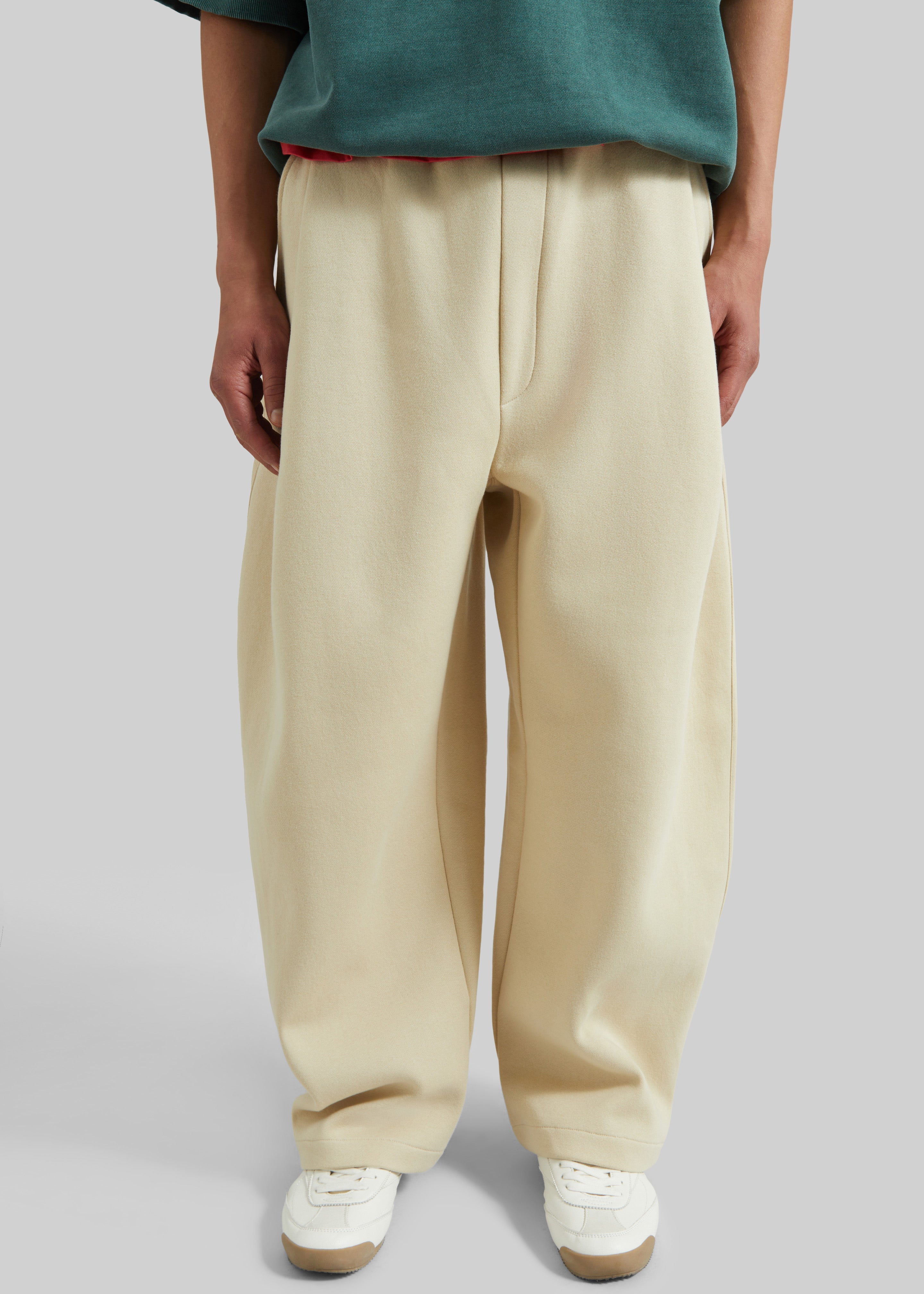 Nas Barrel Leg Sweatpants - Beige - 2