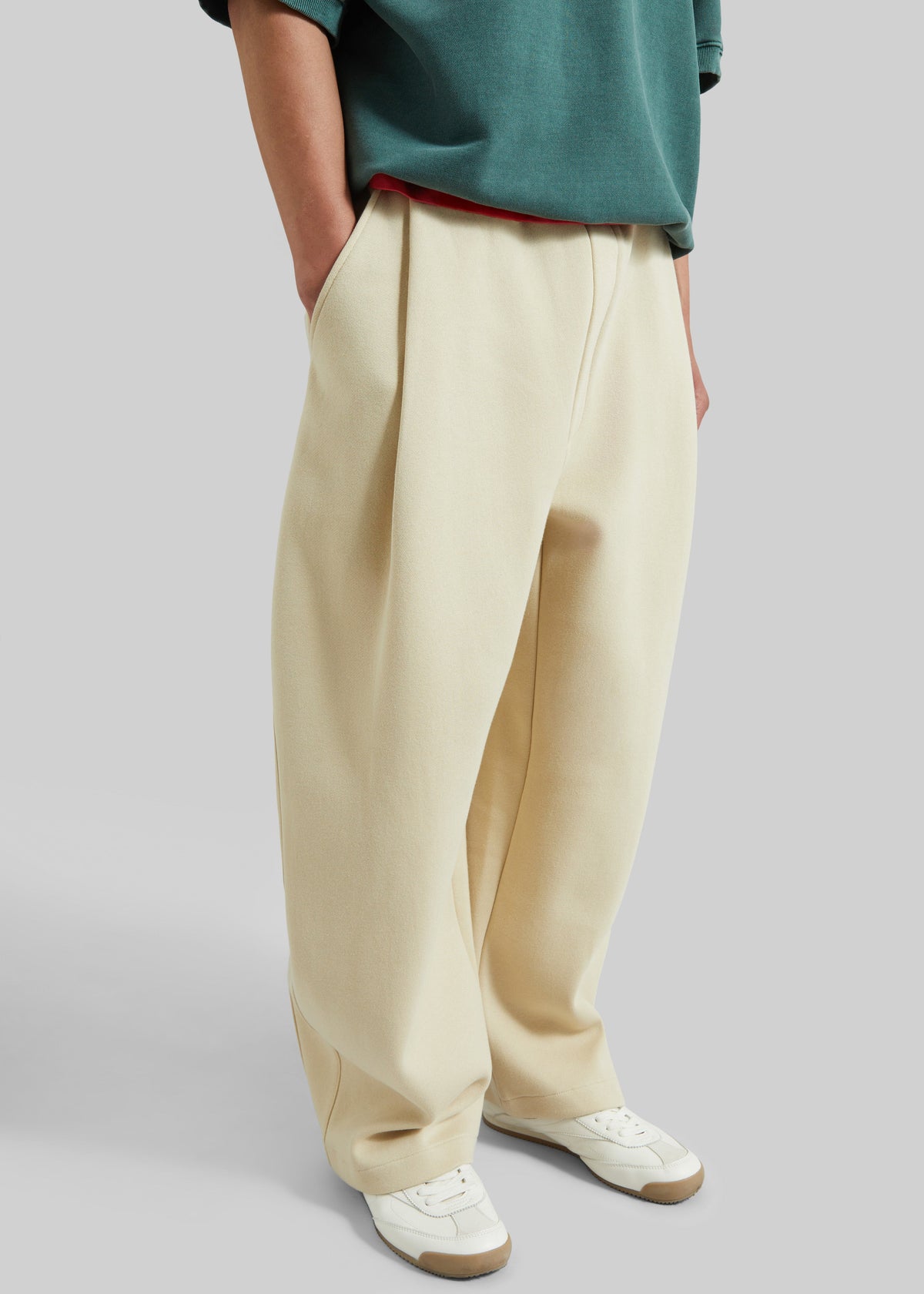 Nas Barrel Leg Sweatpants - Beige - 5