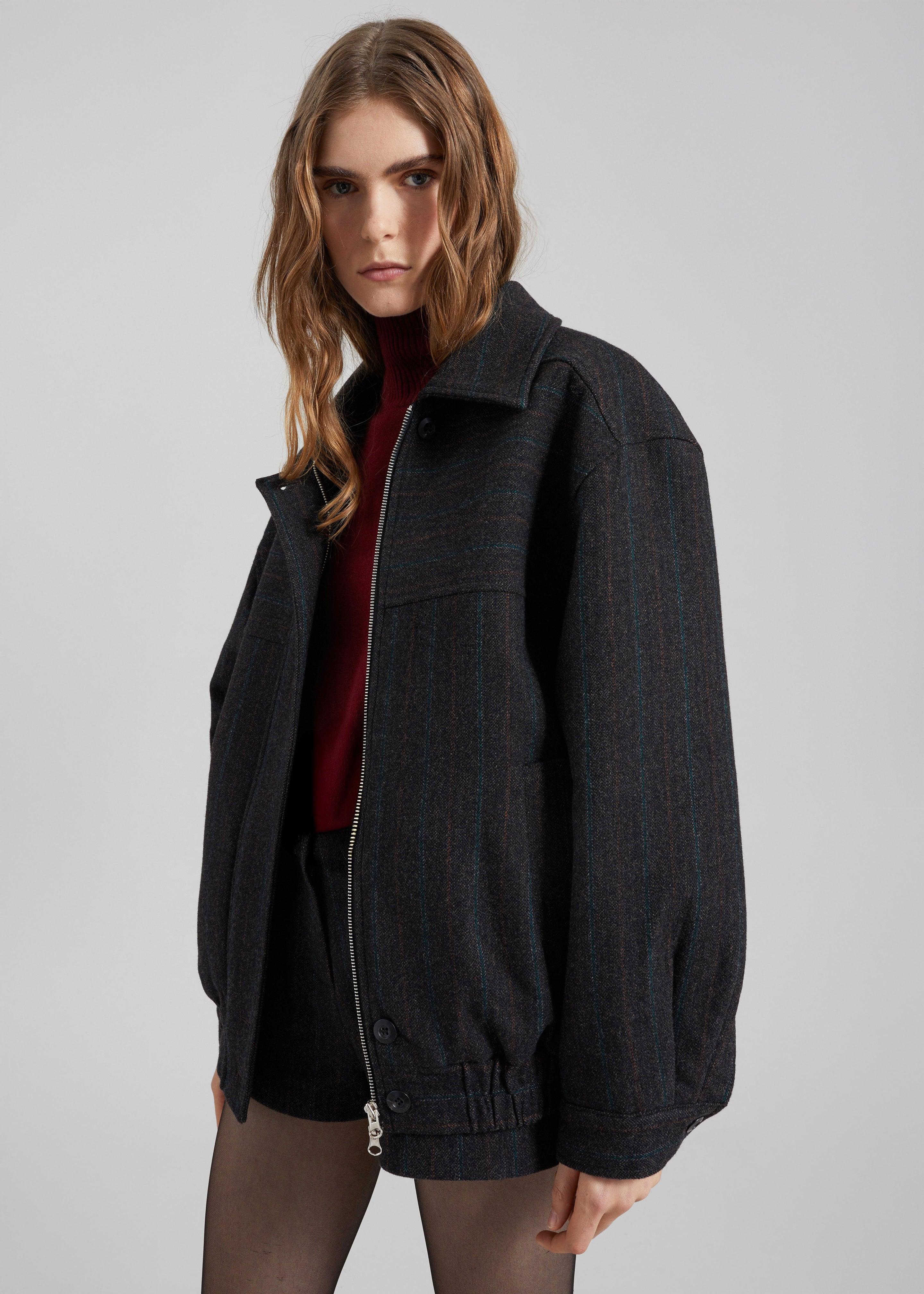 Natick Blouson Jacket - Charcoal Multi Stripe - 5