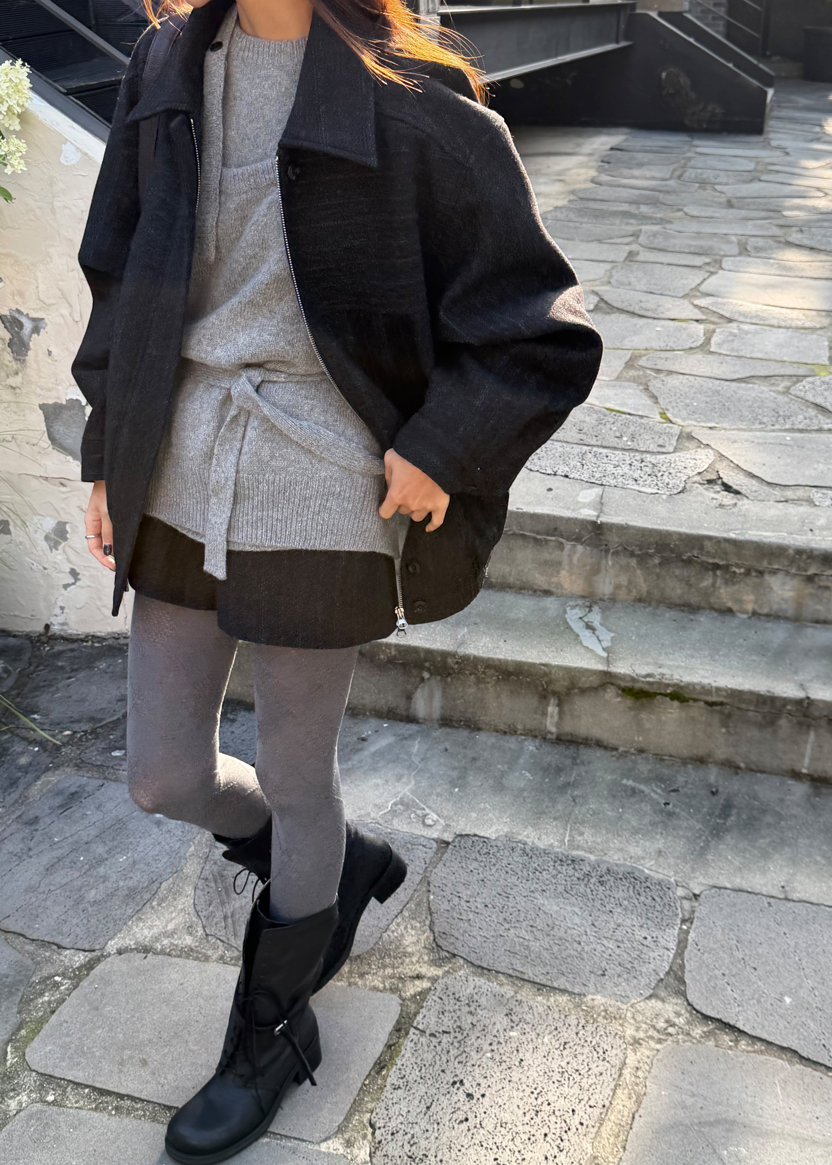 Natick Hot Pants - Charcoal Multi Stripe - 8