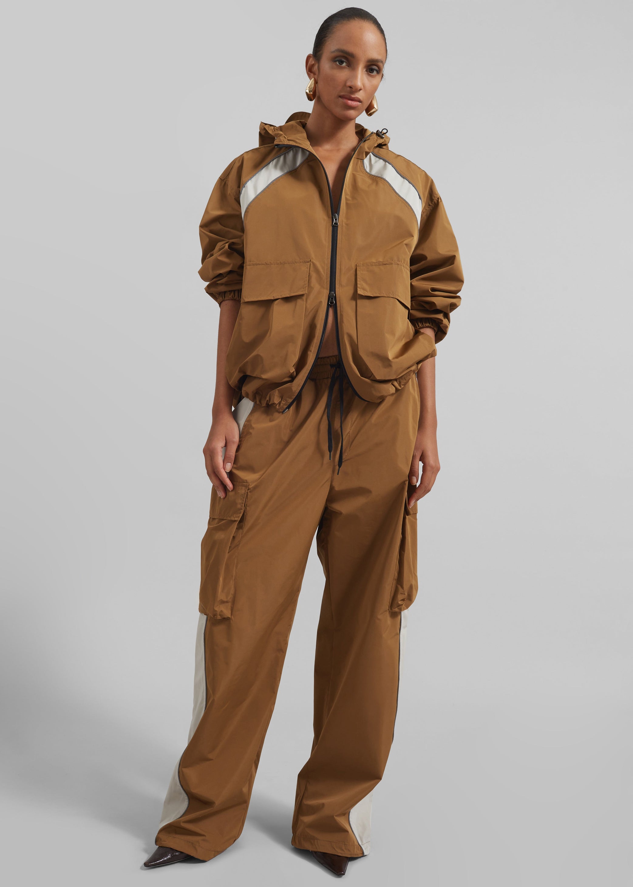 Shop the look image for Navan Windbreaker Cargo Jacket - Brown