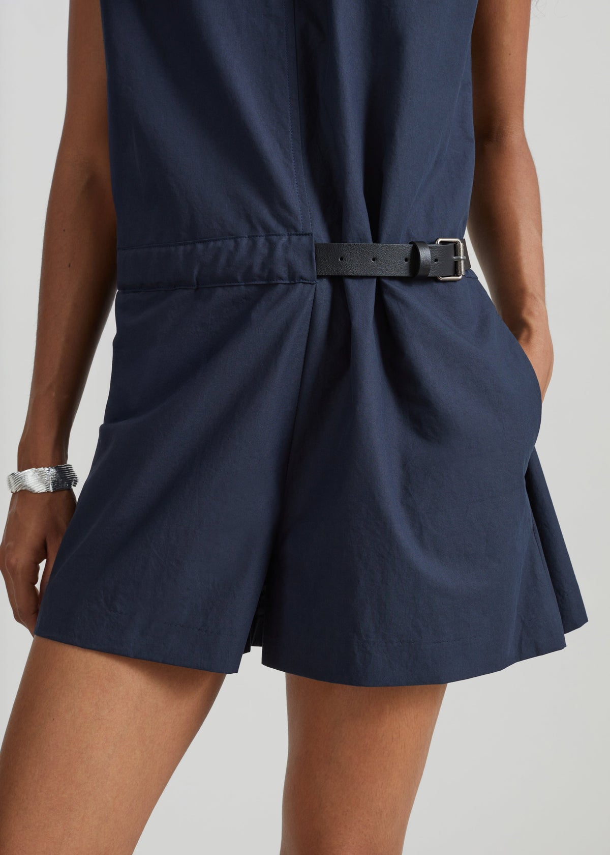 Naxos Belted Romper - Navy - 3
