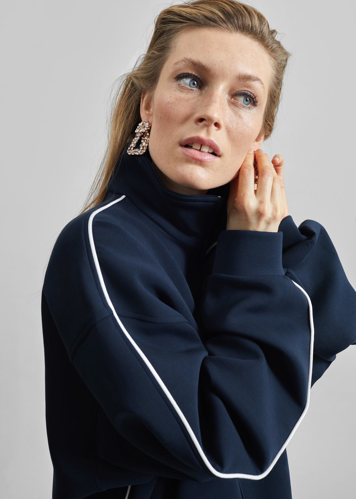 Nayen Zip-Up Jacket - Navy - 1