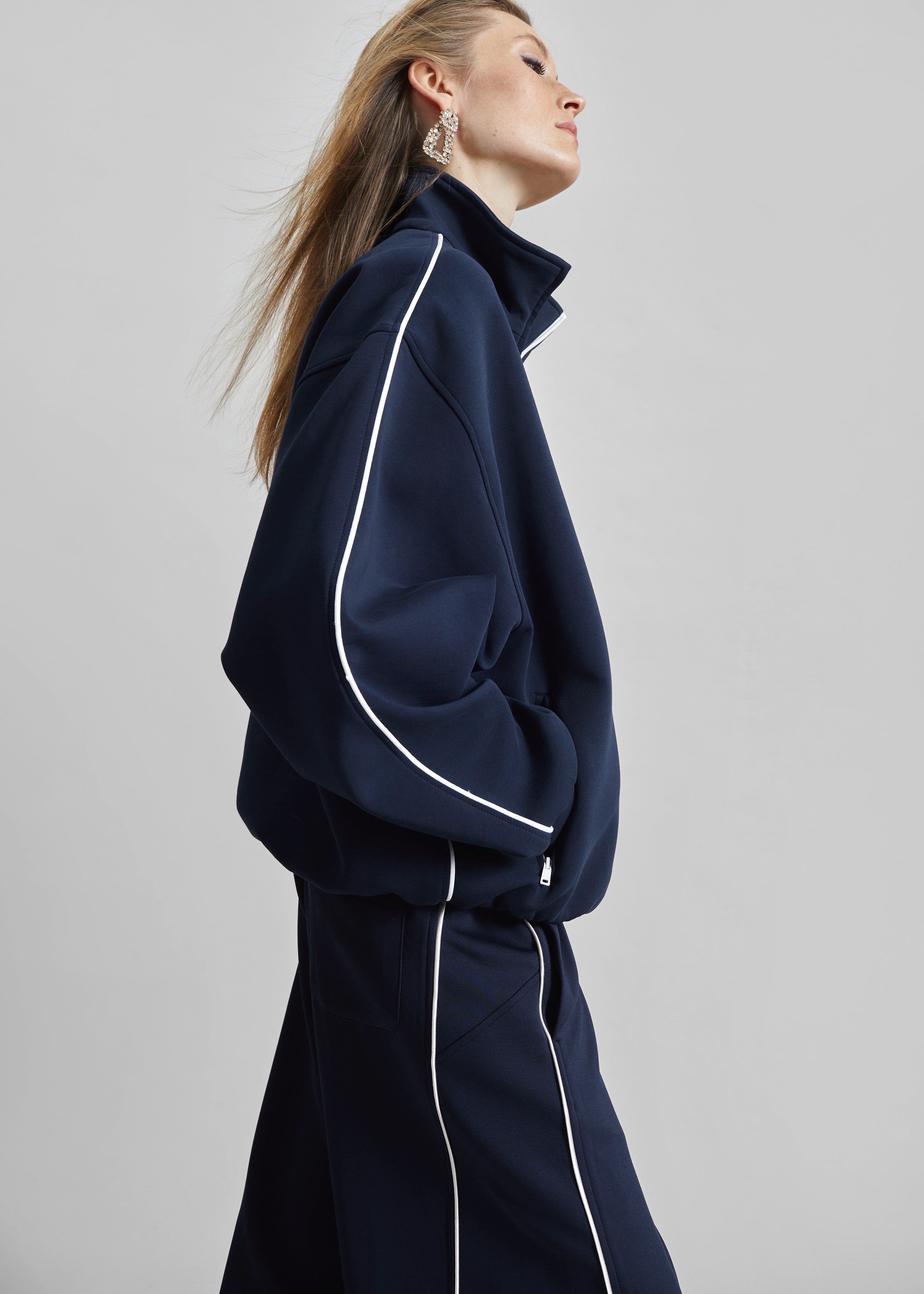 ENFÖLD ZIP-UP JACKET 38 ダークネイビー Buy Navy Blue Loopback Zip Up Hoodie from Next Romania