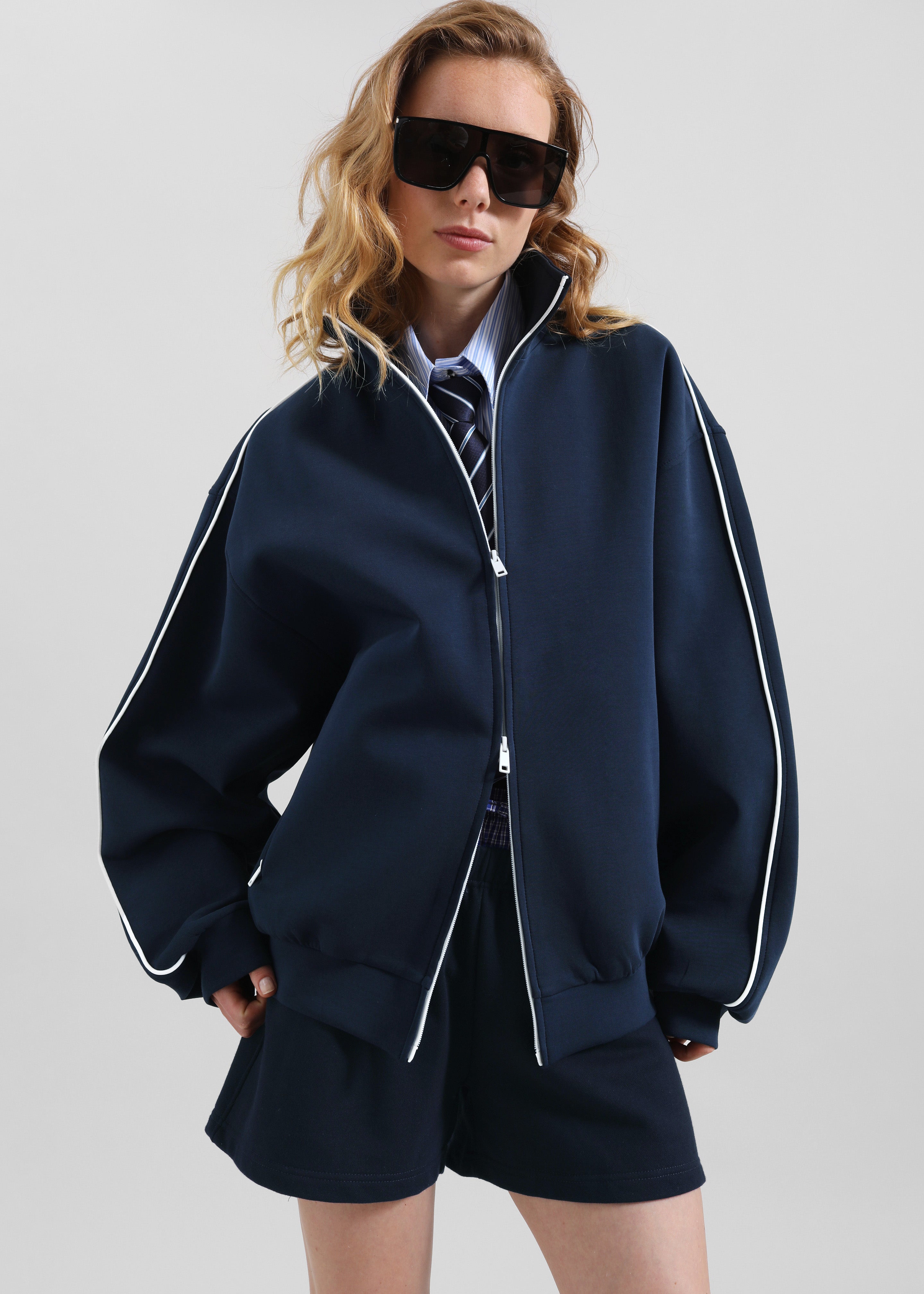 Nayen Zip-Up Jacket - Navy - 16