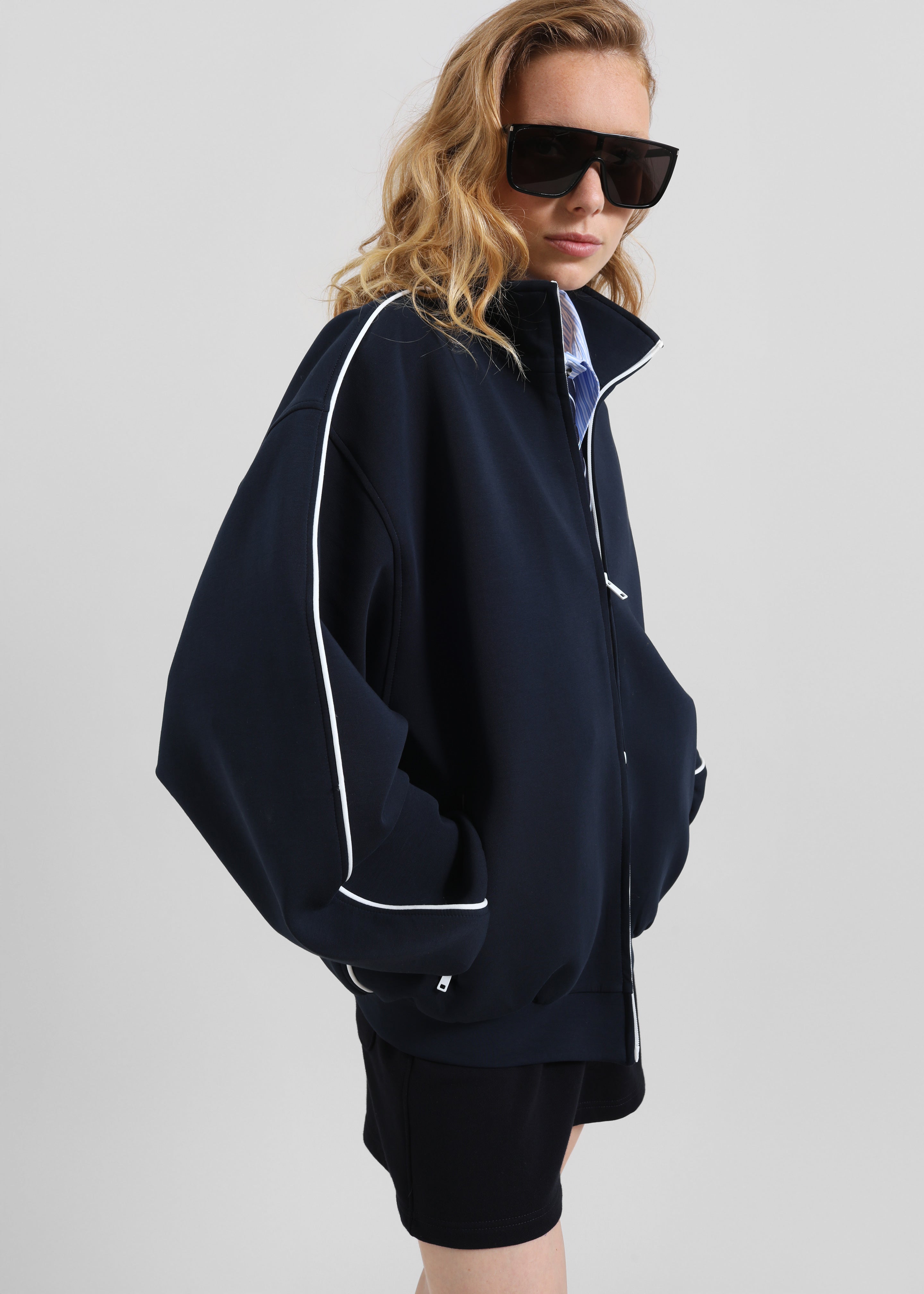 Nayen Zip-Up Jacket - Navy - 3
