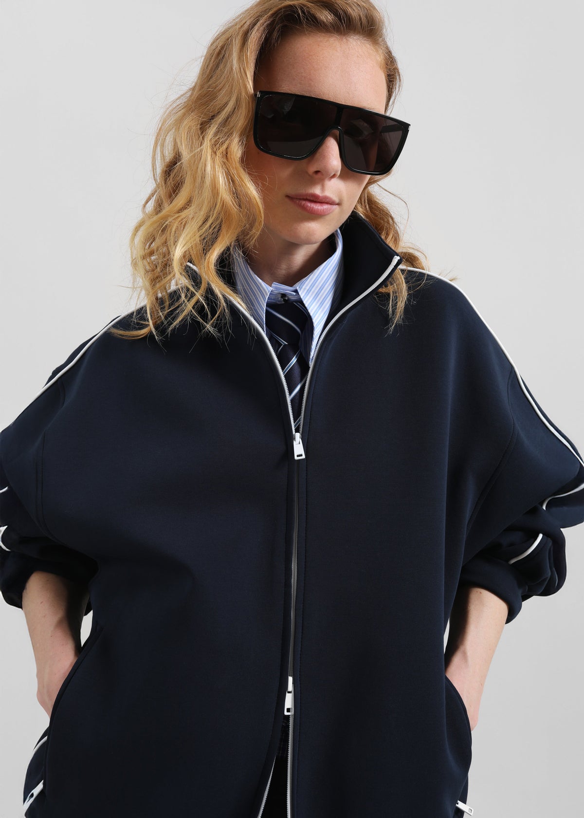 Nayen Zip-Up Jacket - Navy - 4