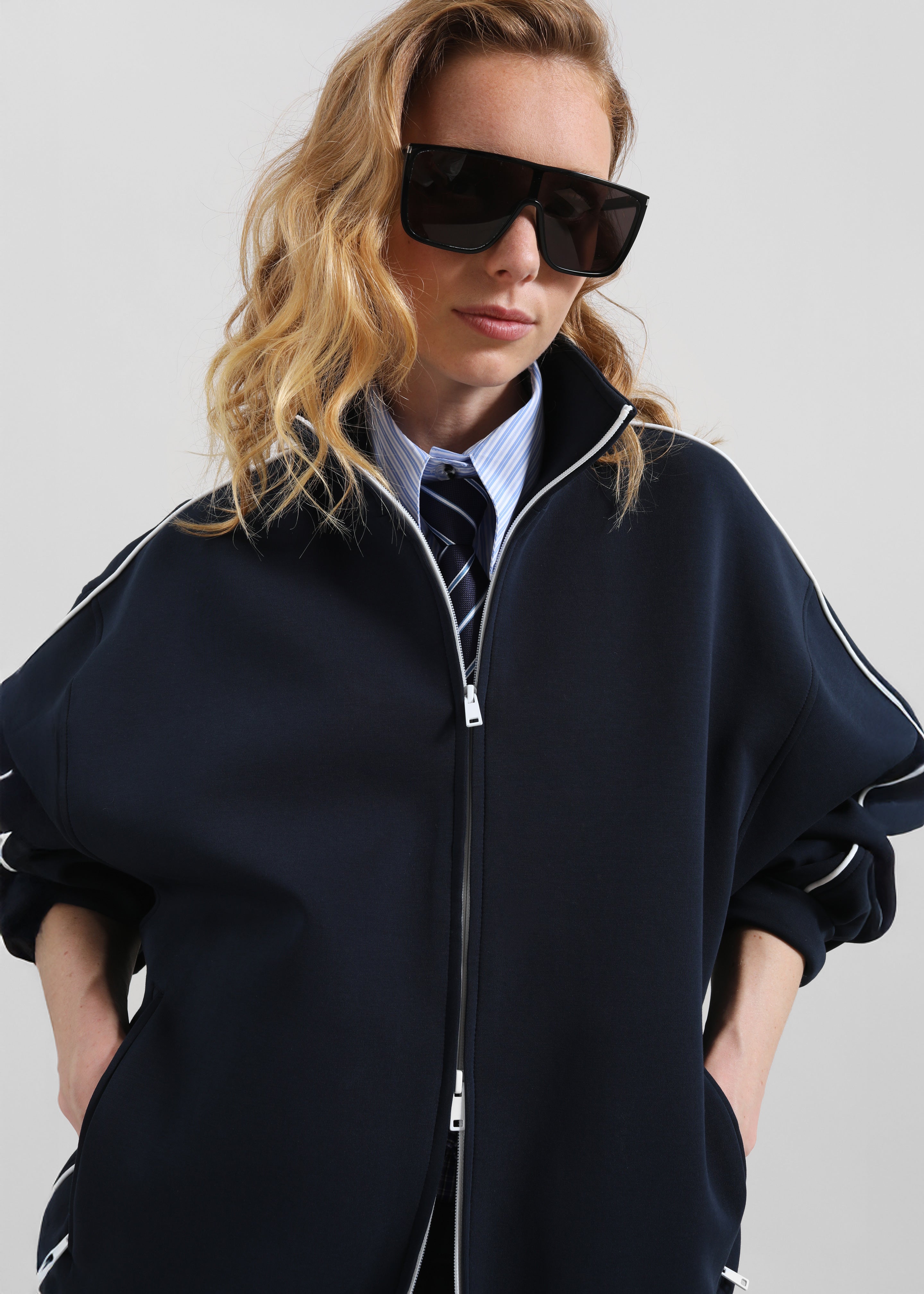 Nayen Zip-Up Jacket - Navy - 4