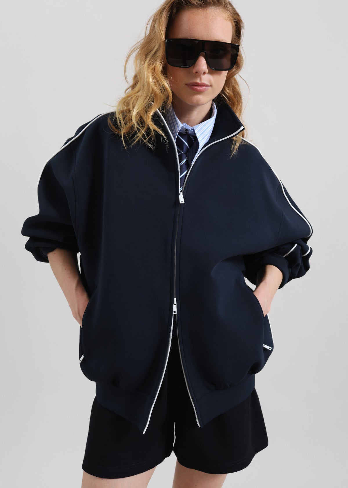 Nayen Zip-Up Jacket - Navy - 5