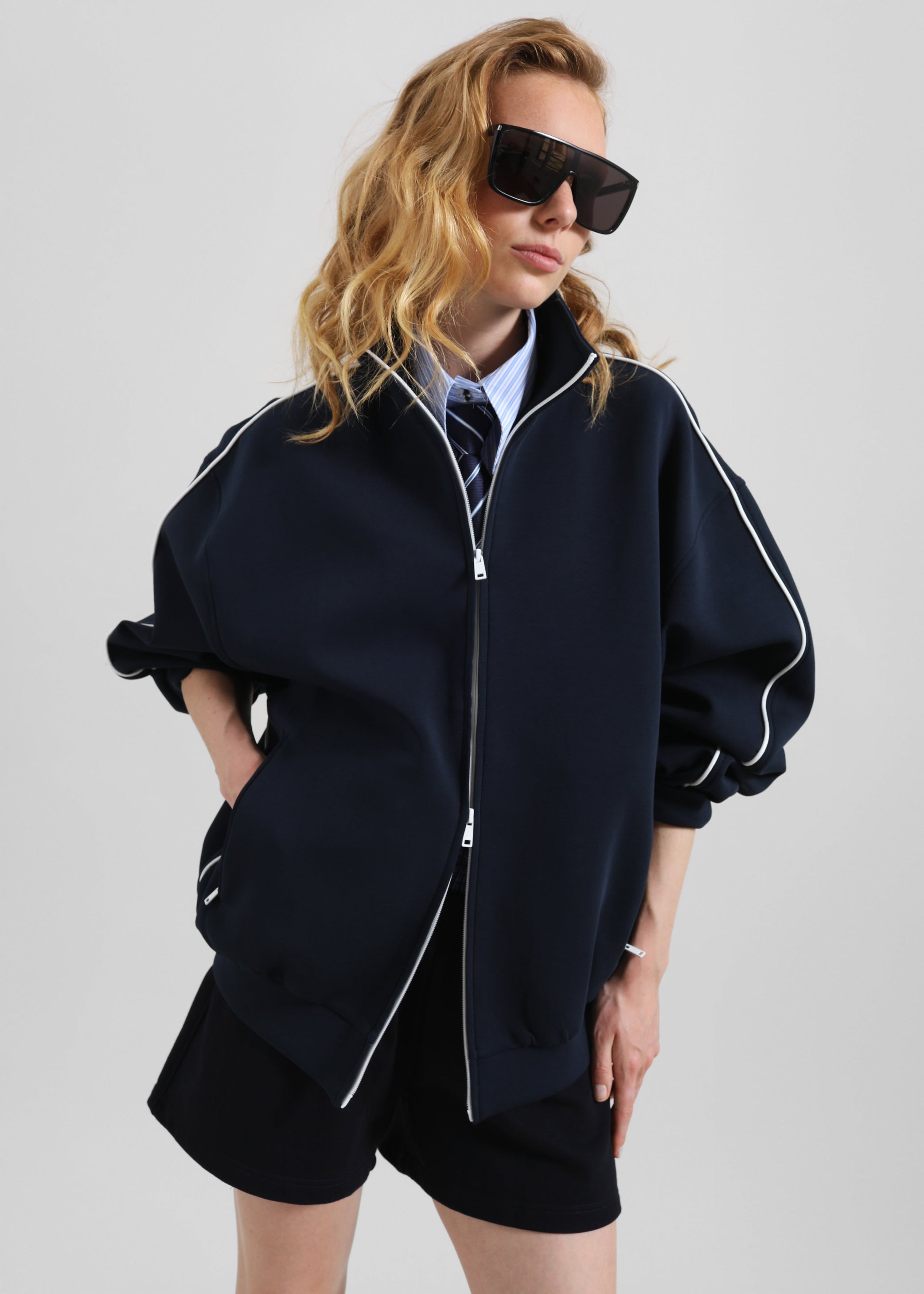 Shop the look image for Nayen Zip-Up Jacket - Navy