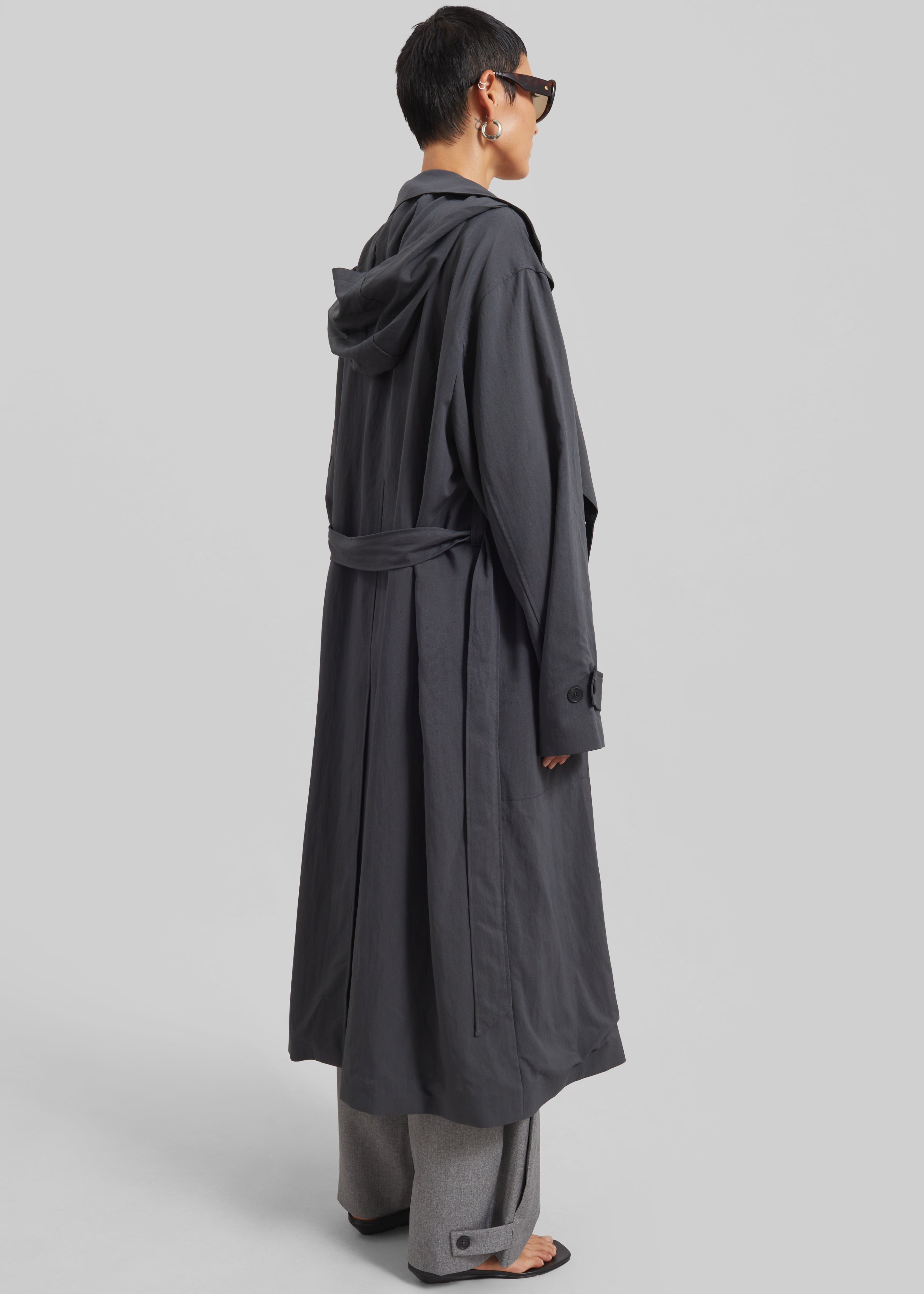 Neasden Hooded Trench Coat - Storm Grey - 7