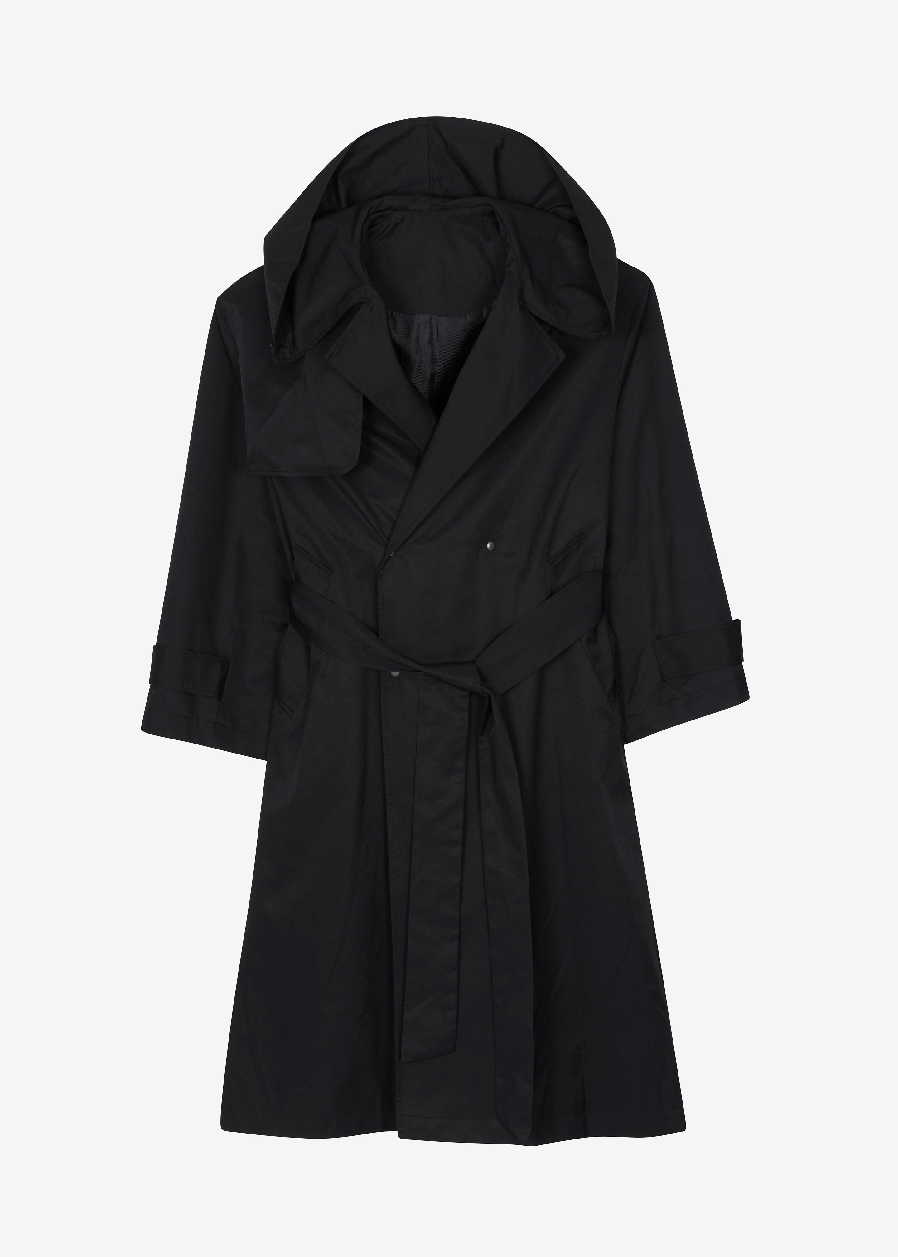 Neiva Hooded Trench Coat - Black - 7