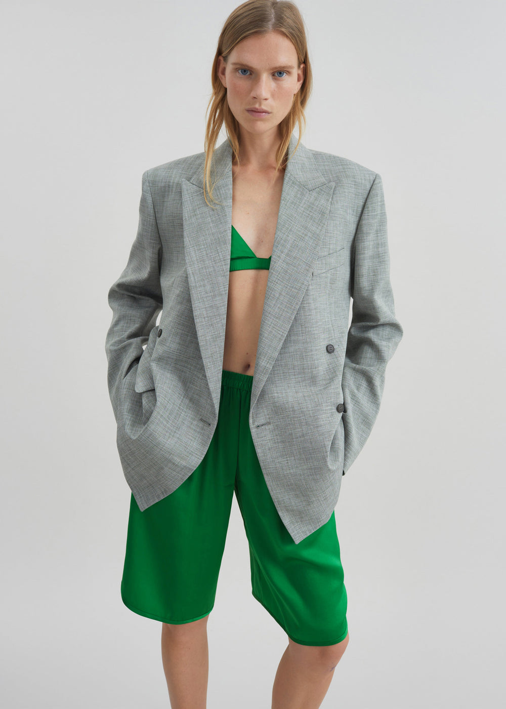 Nelis Silk Bermuda Shorts - Kelly Green - 1