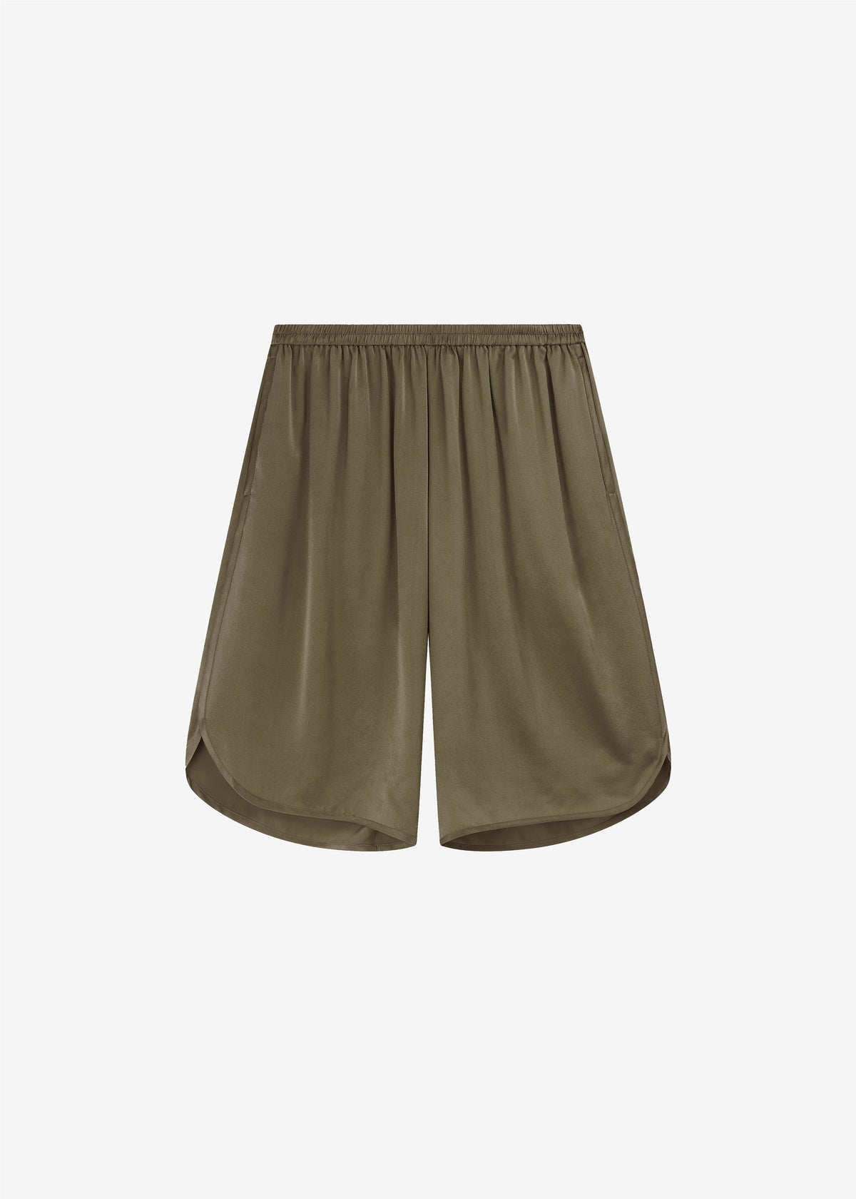 Nelis Silk Bermuda Shorts - Olive - 5