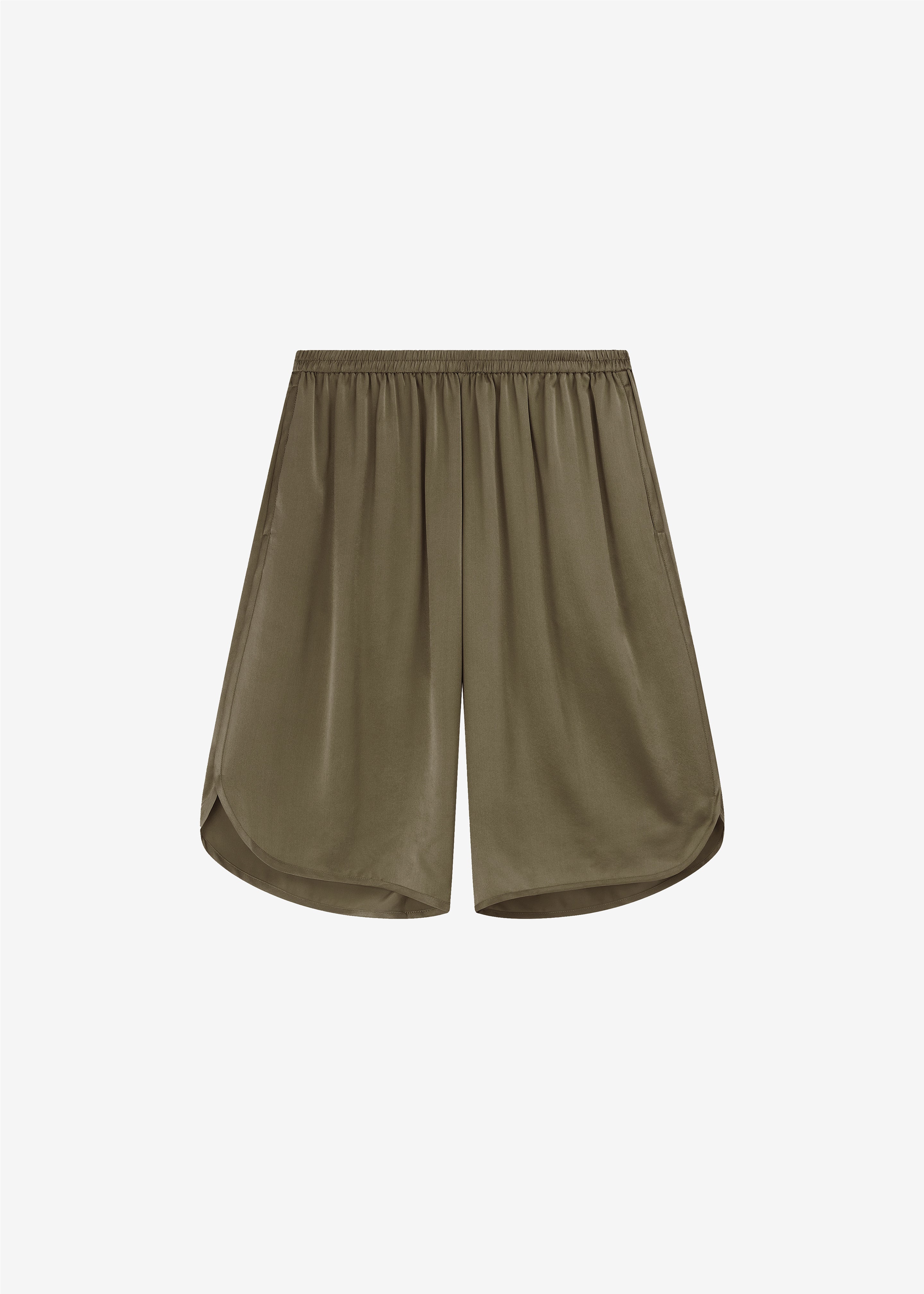 Nelis Silk Bermuda Shorts - Olive - 5