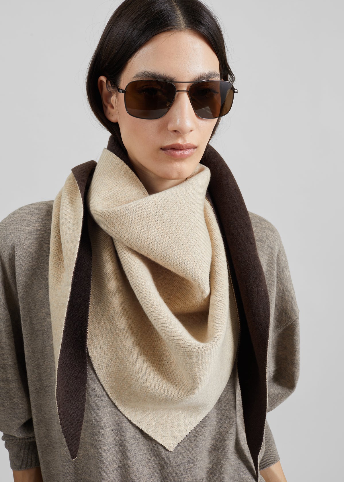 Sciarpa Nella reversibile - Beige/Marrone